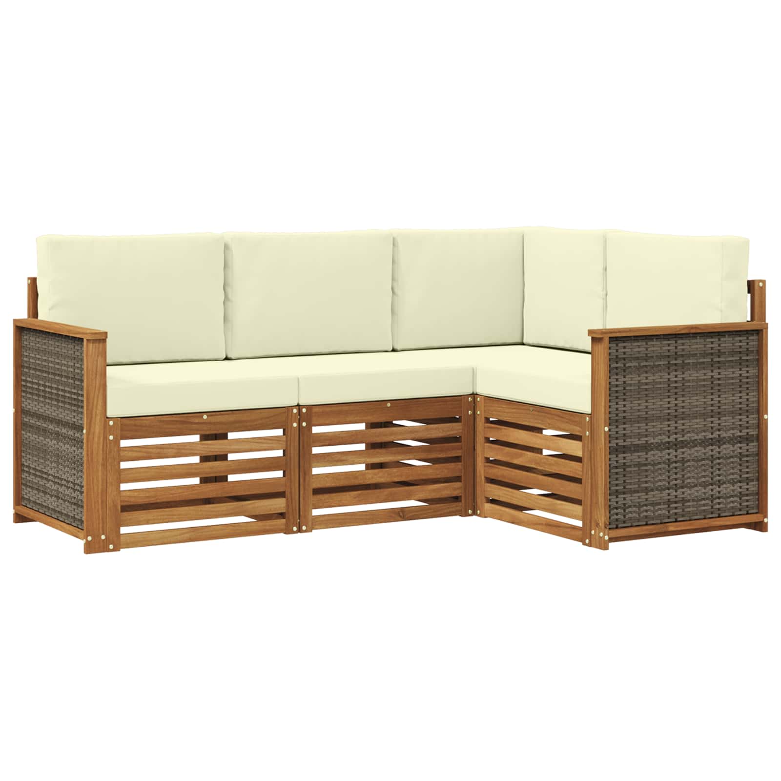 vidaXL Sofa-Sets 4 pcs Naturel Massief Acaciahout