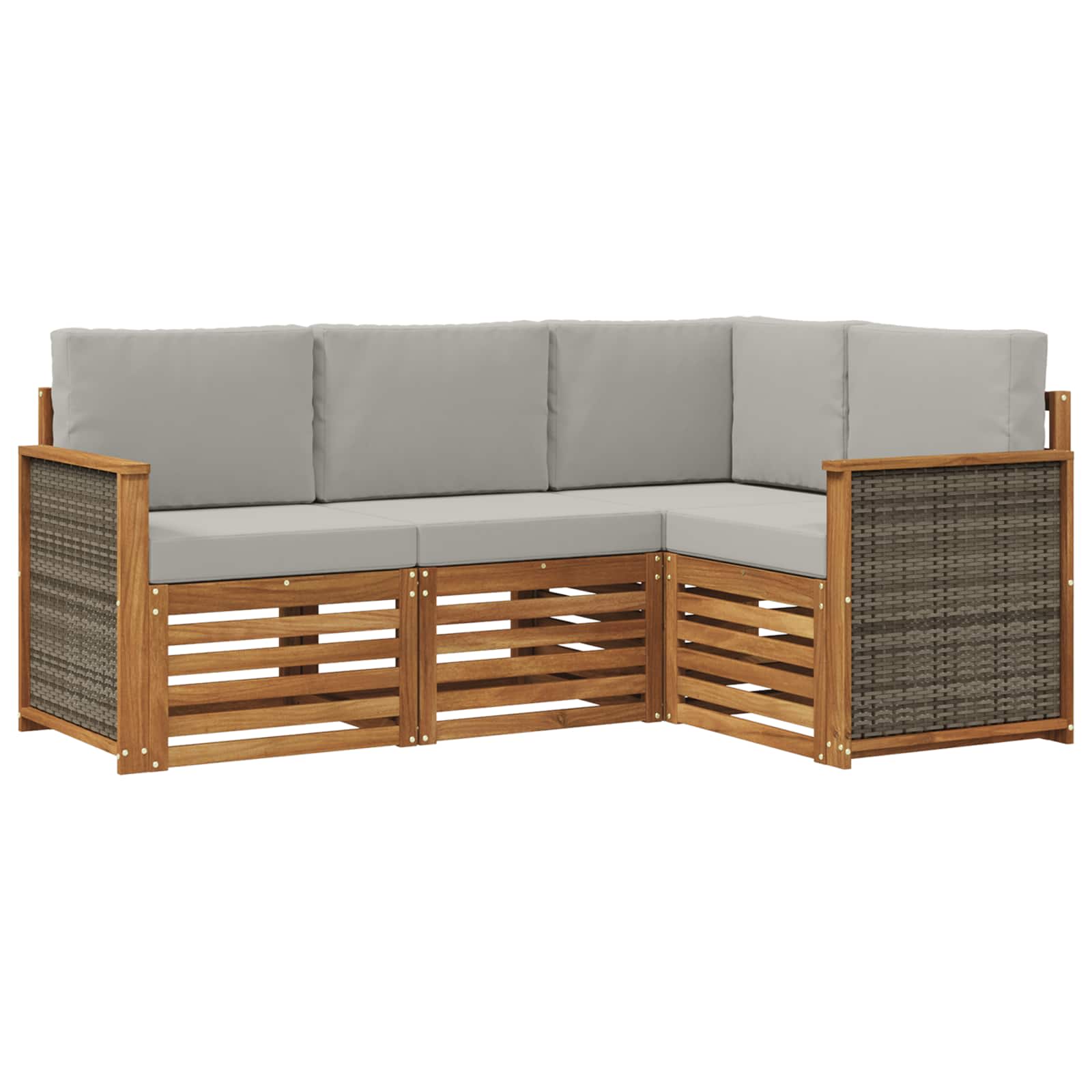 vidaXL Sofa-Sets 4 pcs Naturel Massief Acaciahout