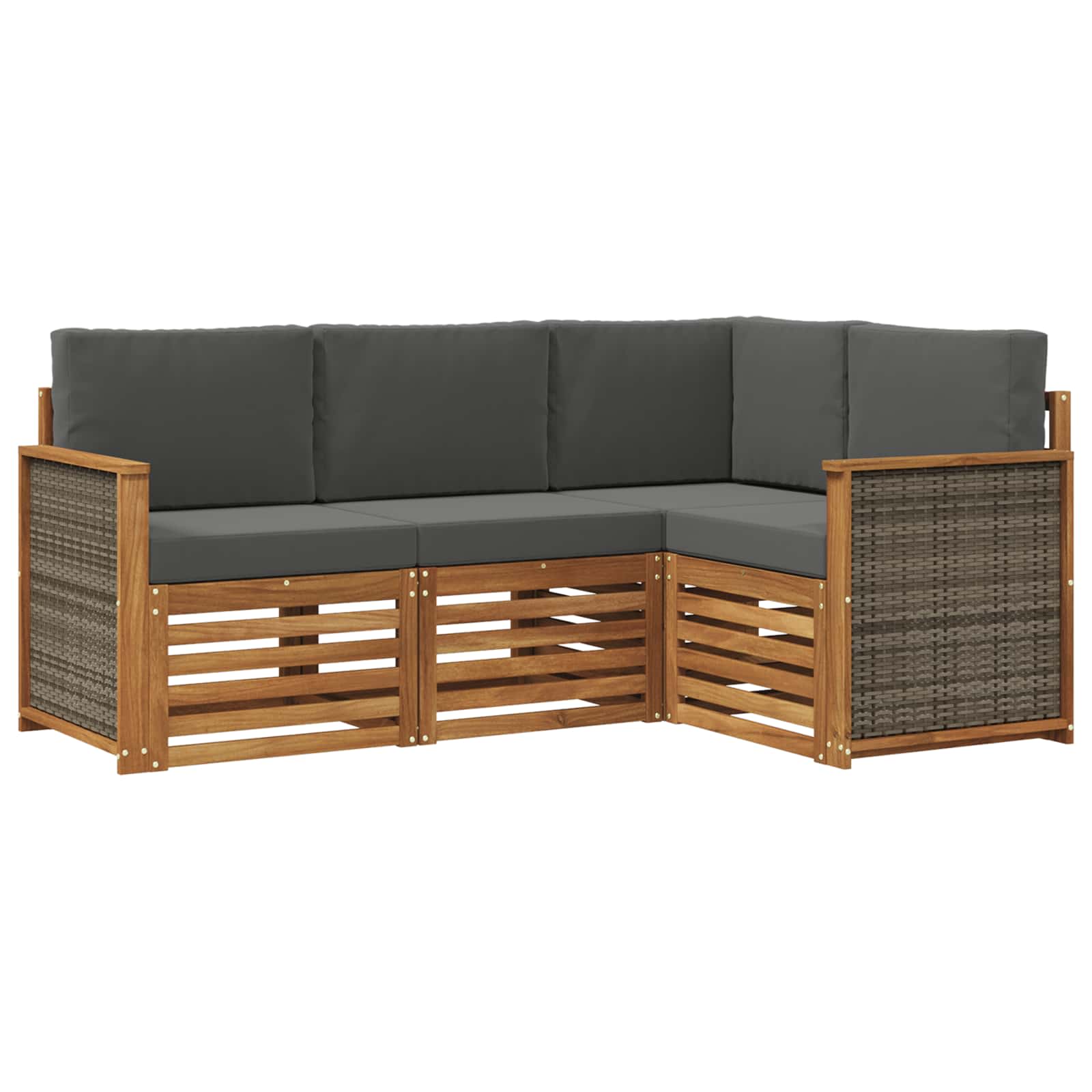 vidaXL Sofa-Sets 4 pcs Naturel Massief Acaciahout