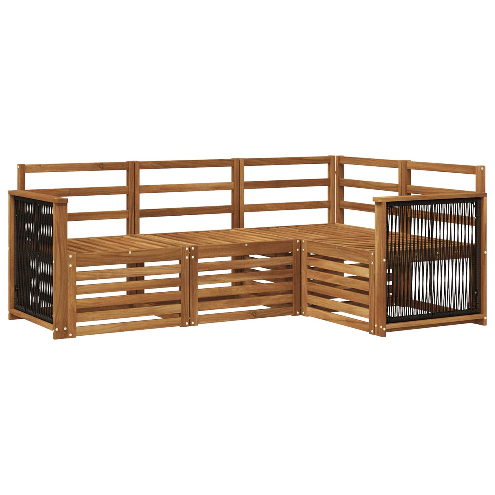 vidaXL Sofa-Sets 4 pcs Naturel Massief Acaciahout