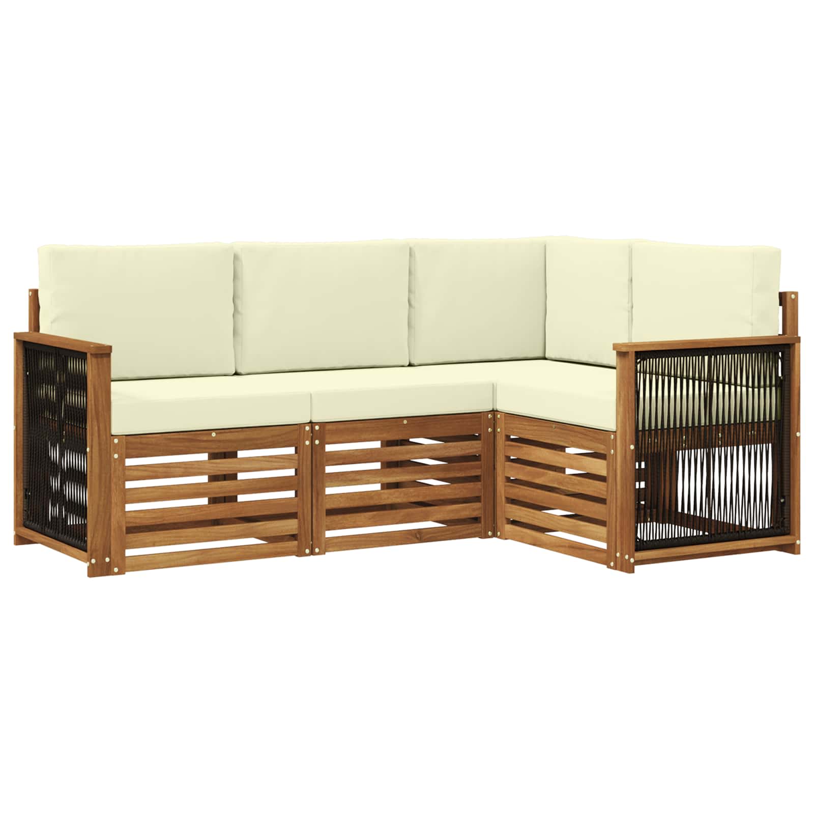 vidaXL Sofa-Sets 4 pcs Naturel Massief Acaciahout