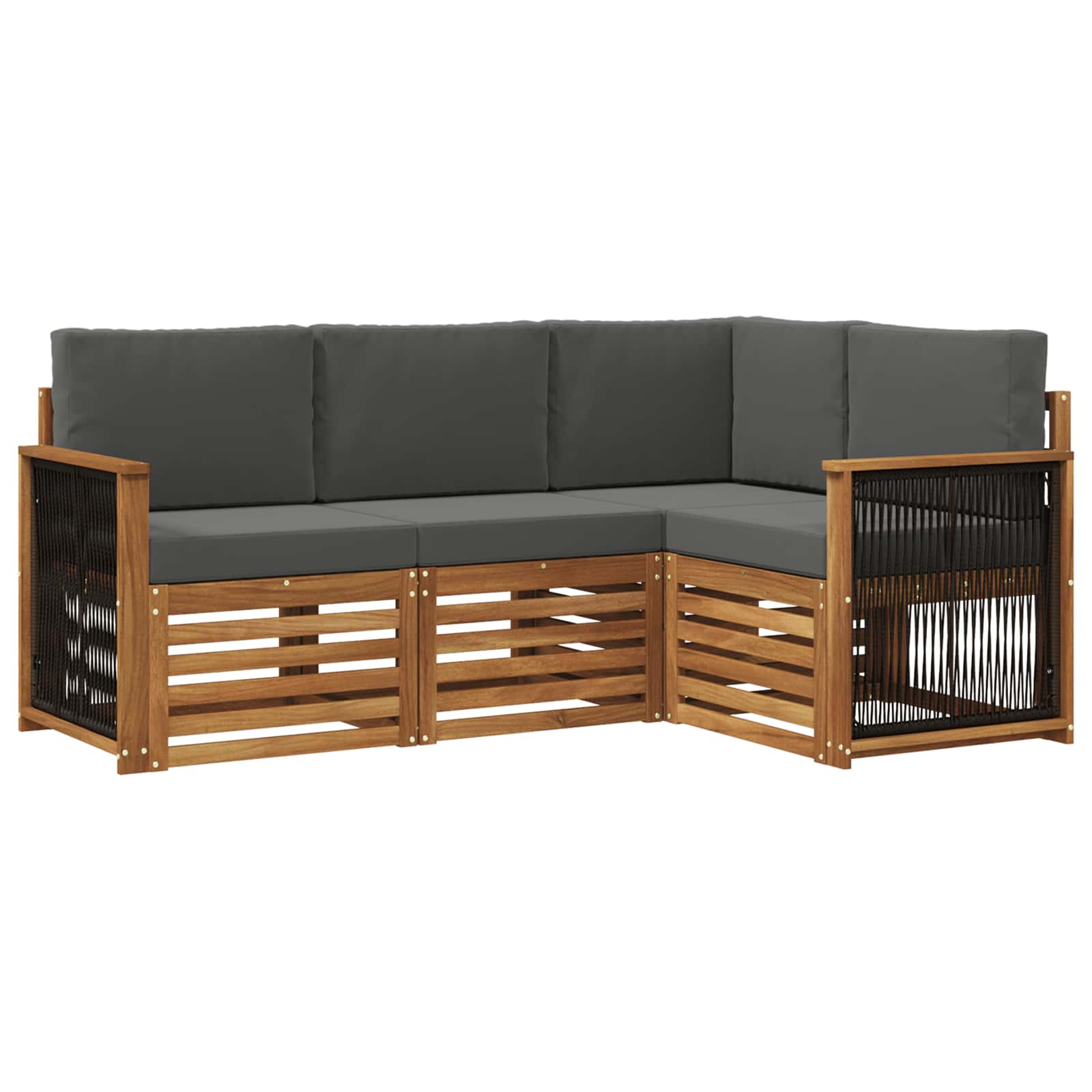 vidaXL Sofa-Sets 4 pcs Naturel Massief Acaciahout