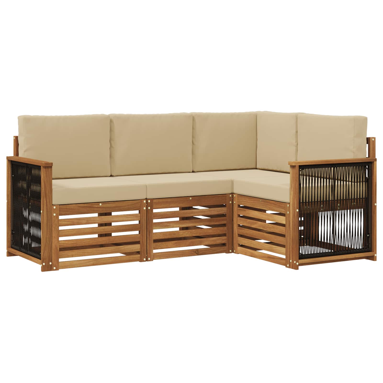 vidaXL Sofa-Sets 4 pcs Naturel Massief Acaciahout