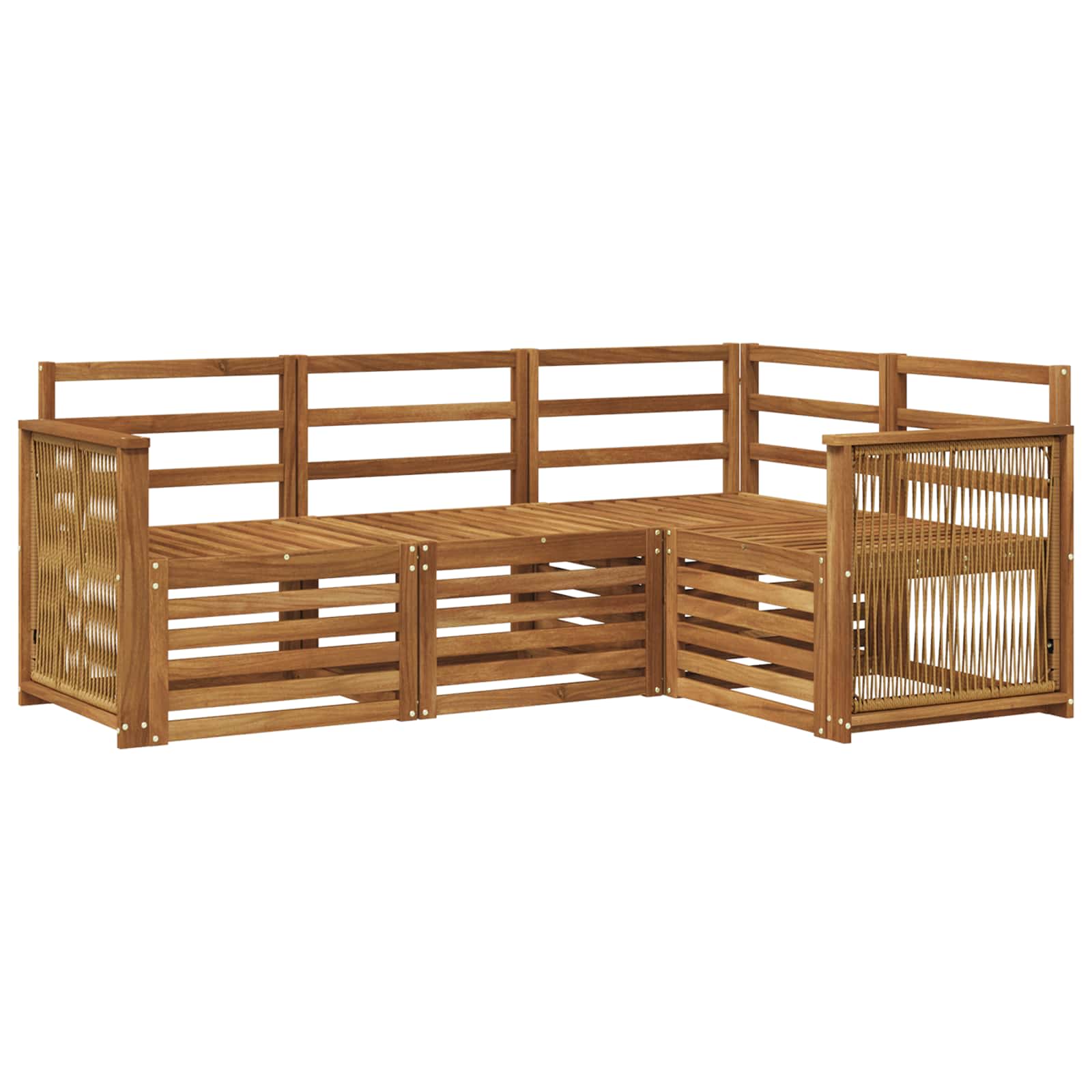 vidaXL Sofa-Sets 4 pcs Naturel Massief Acaciahout