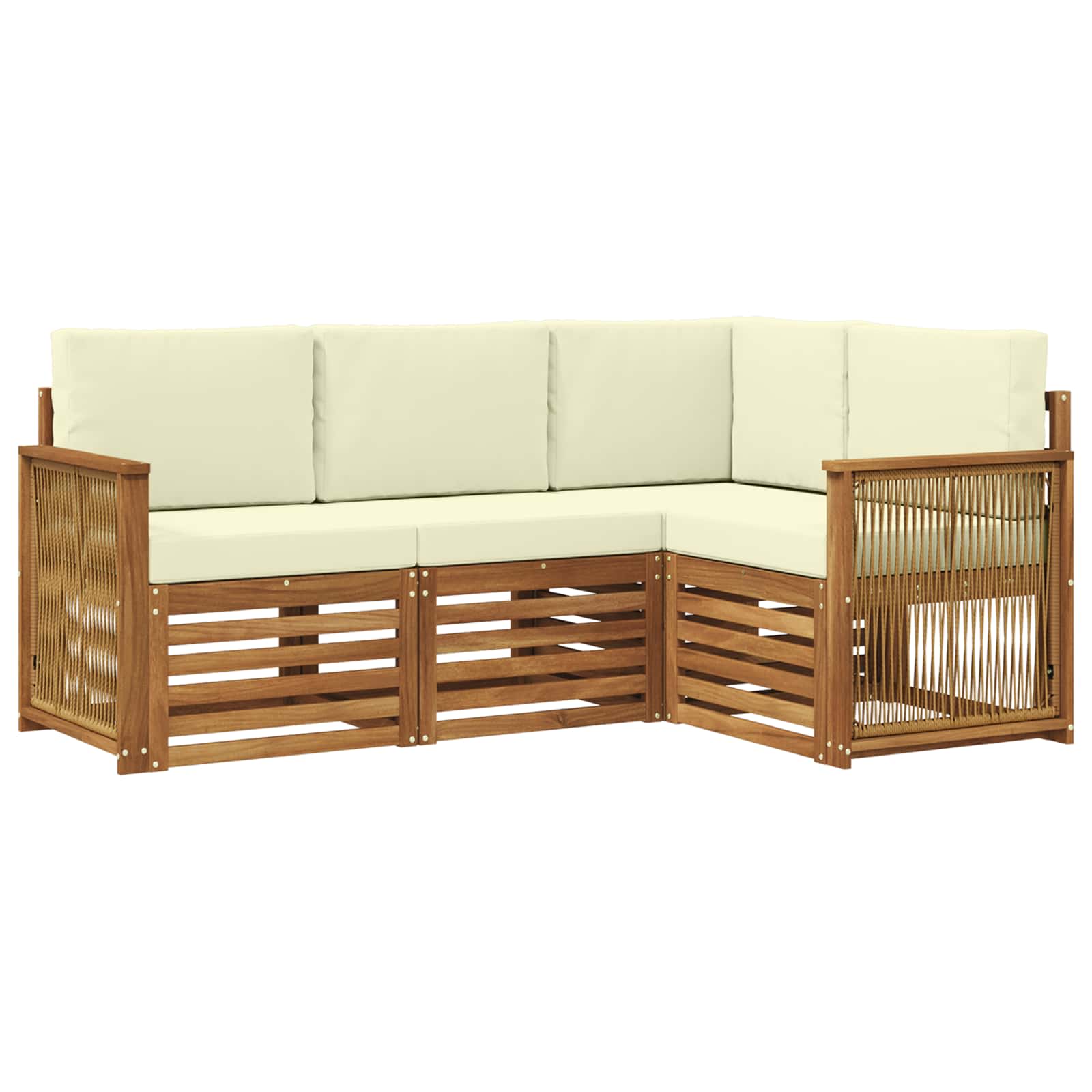 vidaXL Sofa-Sets 4 pcs Naturel Massief Acaciahout