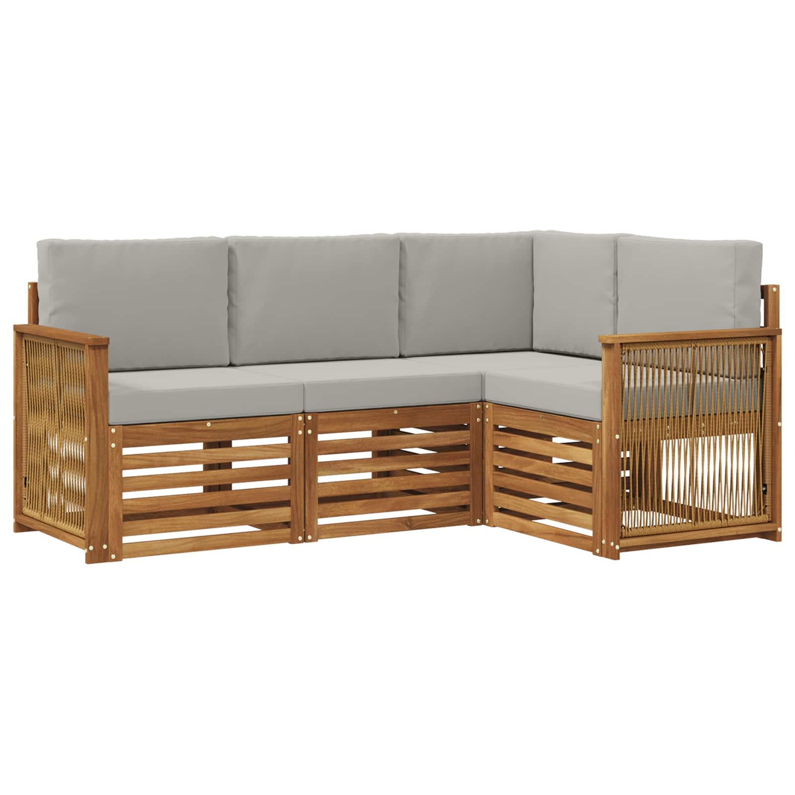 vidaXL Sofa-Sets 4 pcs Naturel Massief Acaciahout