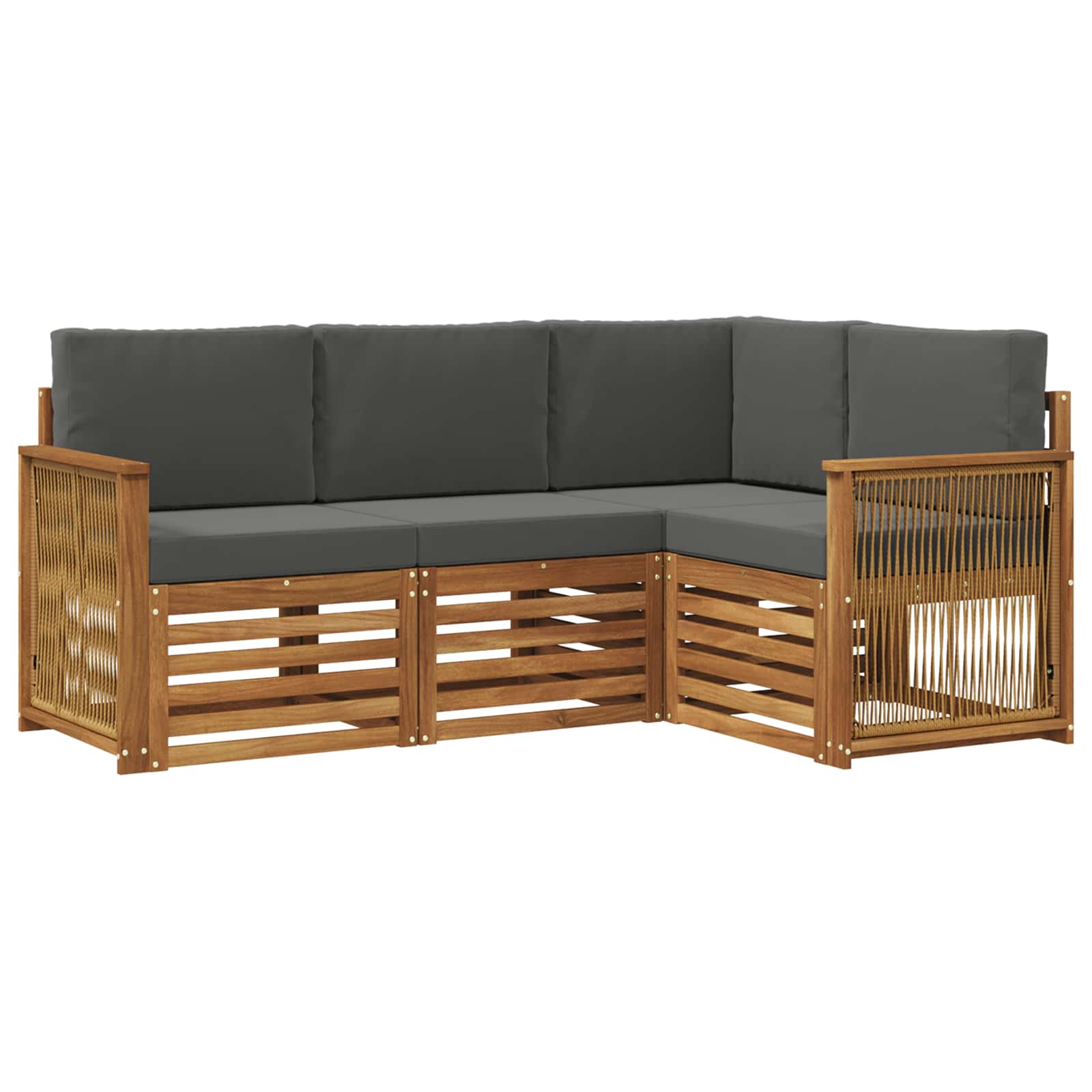 vidaXL Sofa-Sets 4 pcs Naturel Massief Acaciahout
