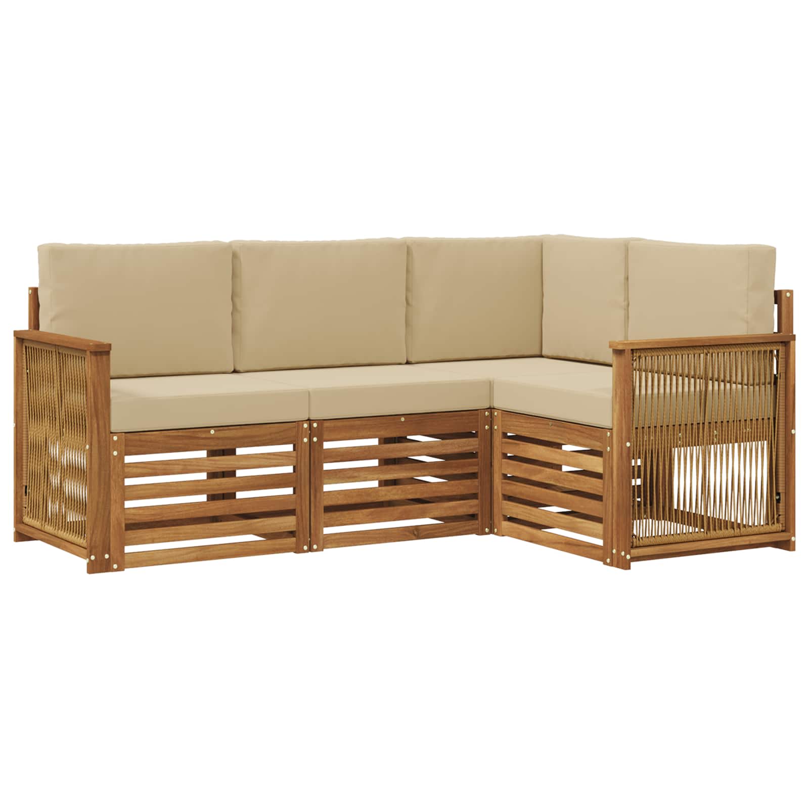 vidaXL Sofa-Sets 4 pcs Naturel Massief Acaciahout