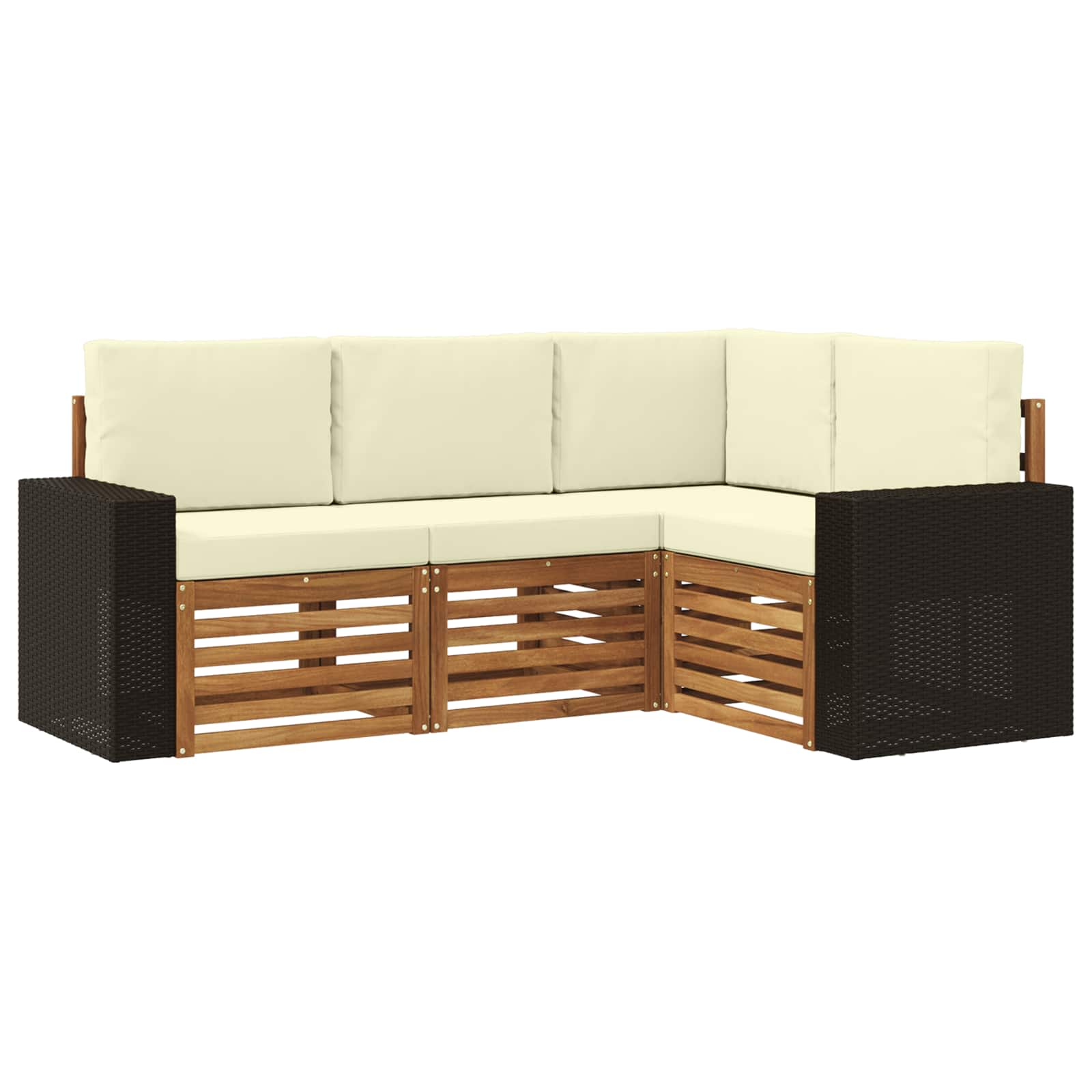 vidaXL Sofa-Sets 4 pcs Naturel Massief Acaciahout