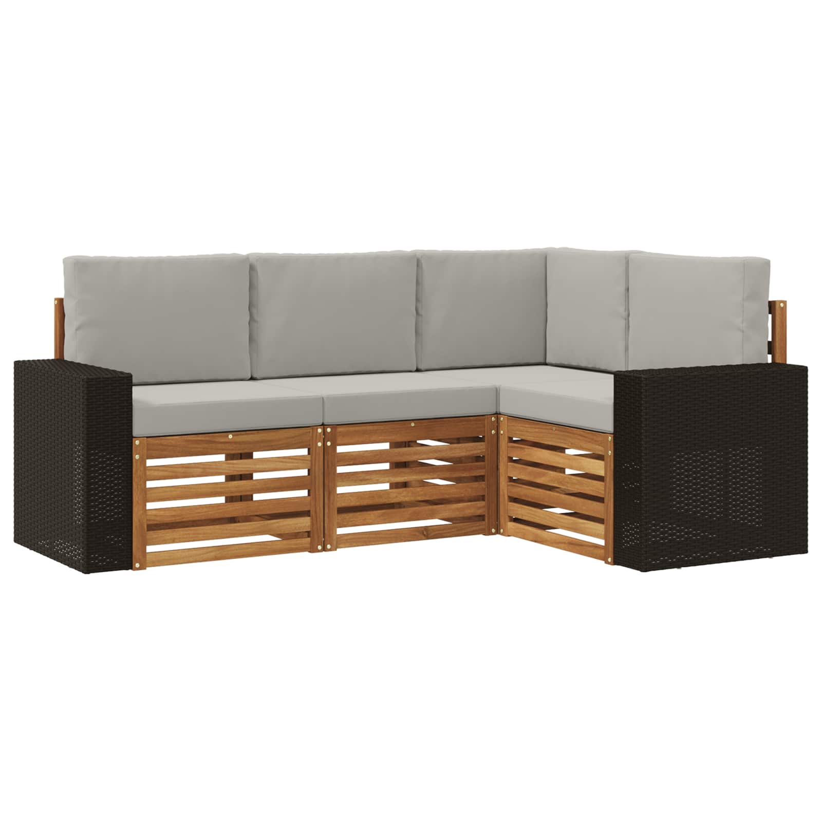 vidaXL Sofa-Sets 4 pcs Naturel Massief Acaciahout