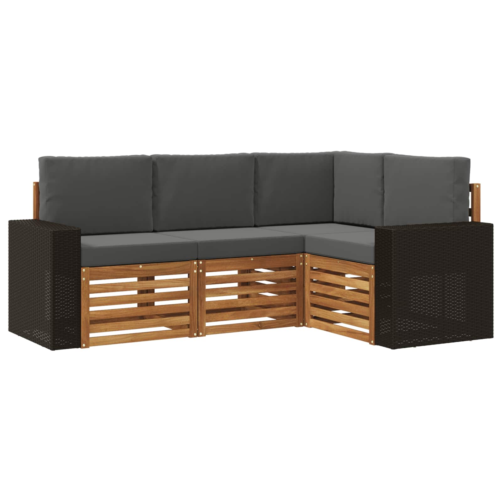 vidaXL Sofa-Sets 4 pcs Naturel Massief Acaciahout