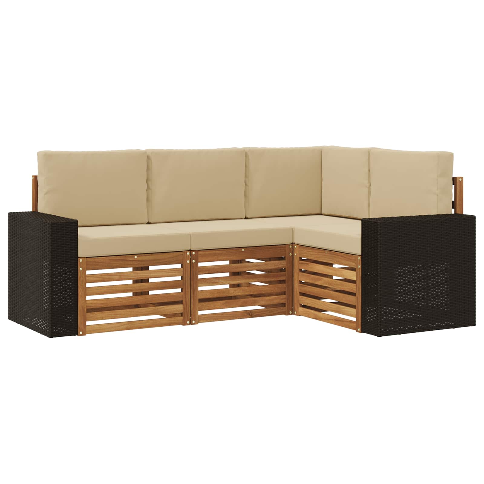 vidaXL Sofa-Sets 4 pcs Naturel Massief Acaciahout