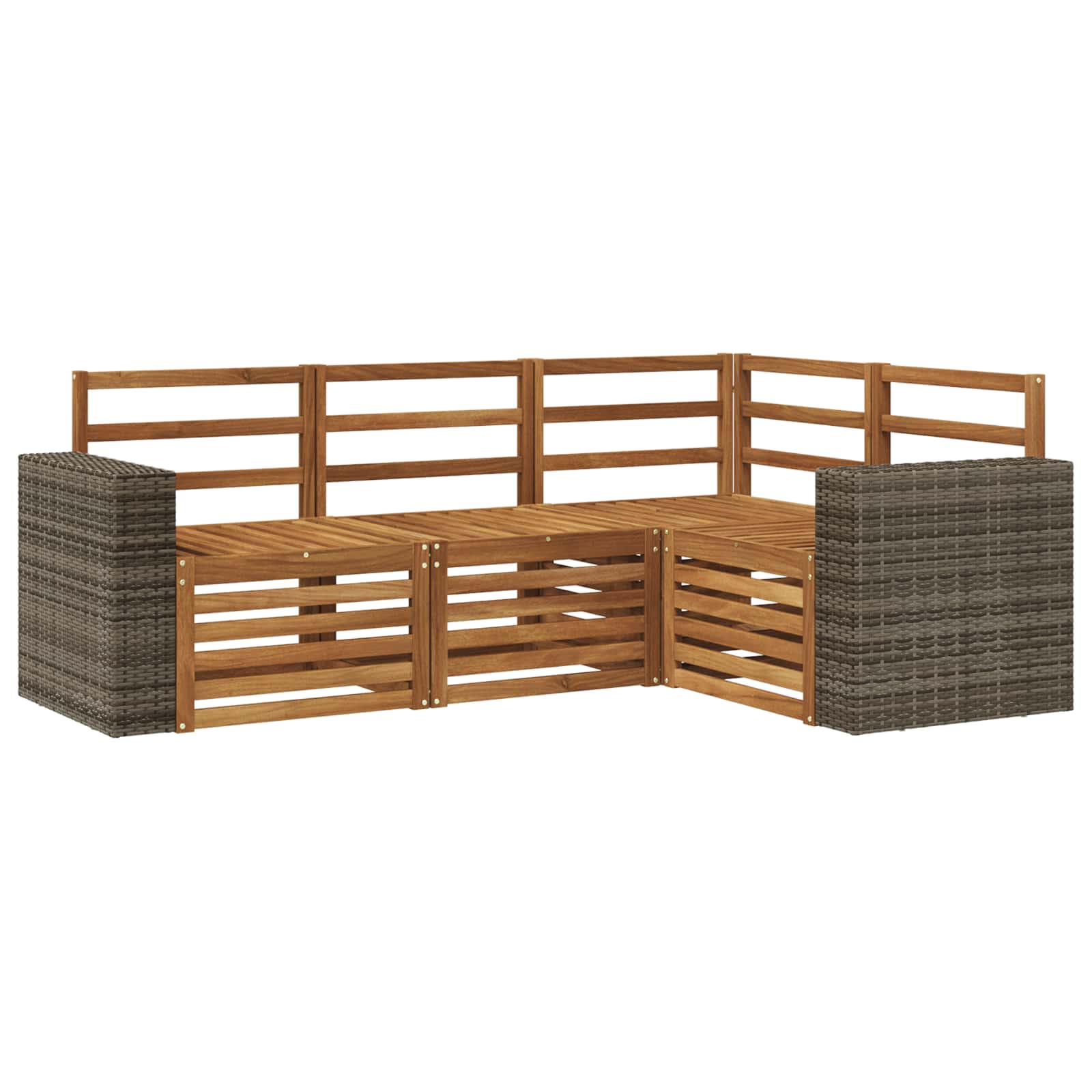 vidaXL Sofa-Sets 4 pcs Naturel Massief Acaciahout