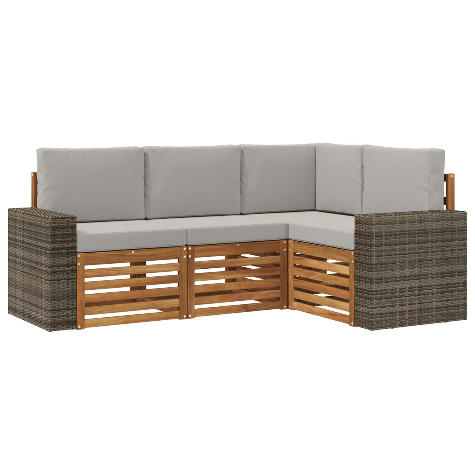 vidaXL Sofa-Sets 4 pcs Naturel Massief Acaciahout