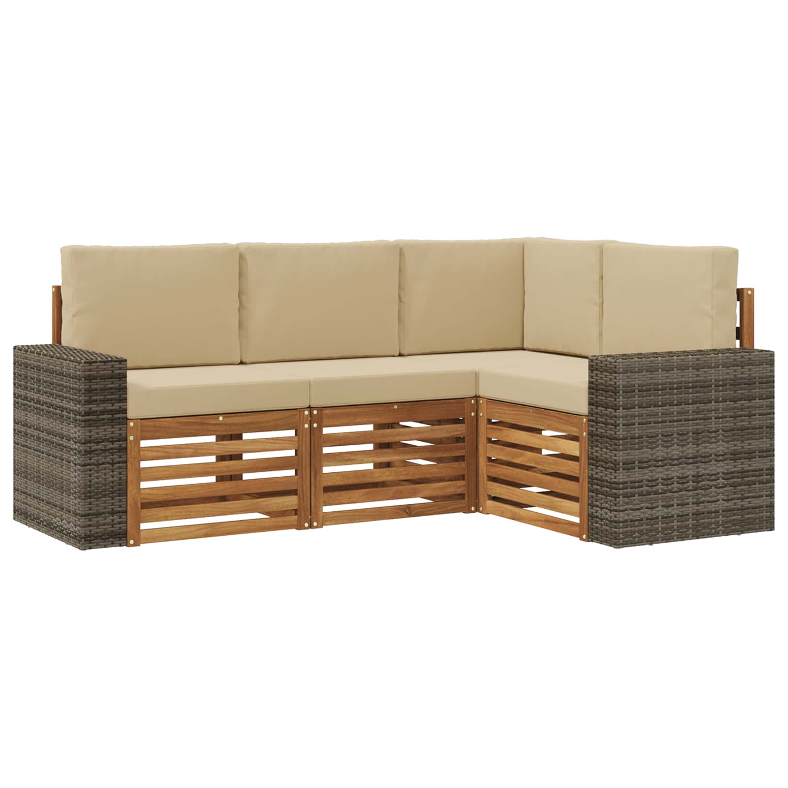 vidaXL Sofa-Sets 4 pcs Naturel Massief Acaciahout