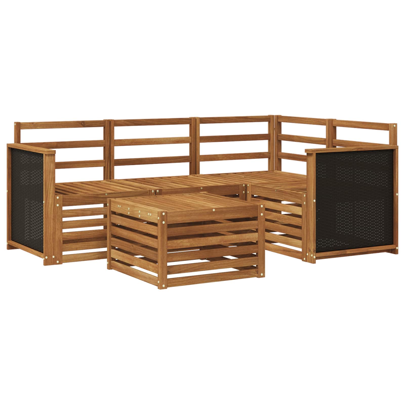 vidaXL Sofa-Sets 5 pcs Naturel Massief Acaciahout