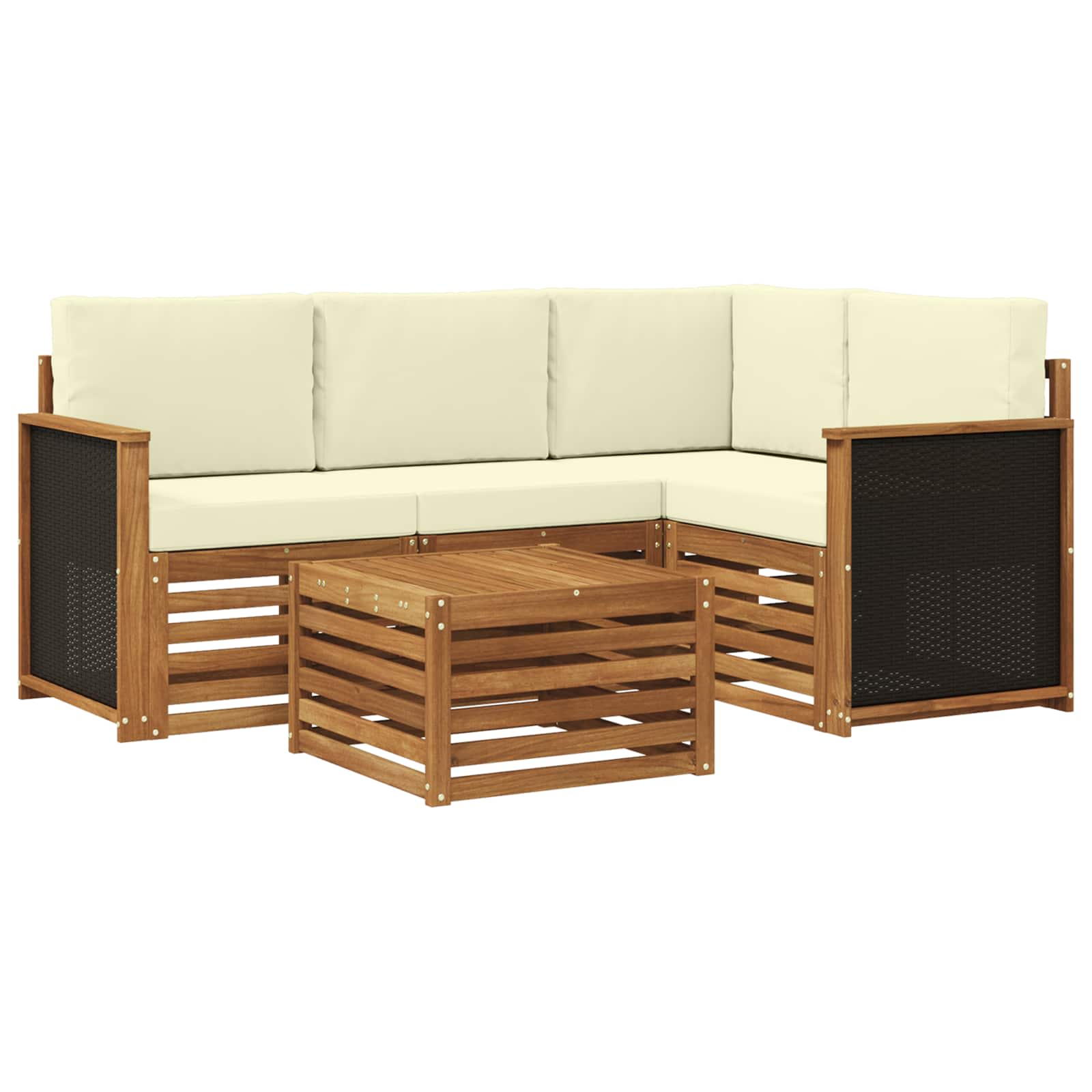 vidaXL Sofa-Sets 5 pcs Naturel Massief Acaciahout