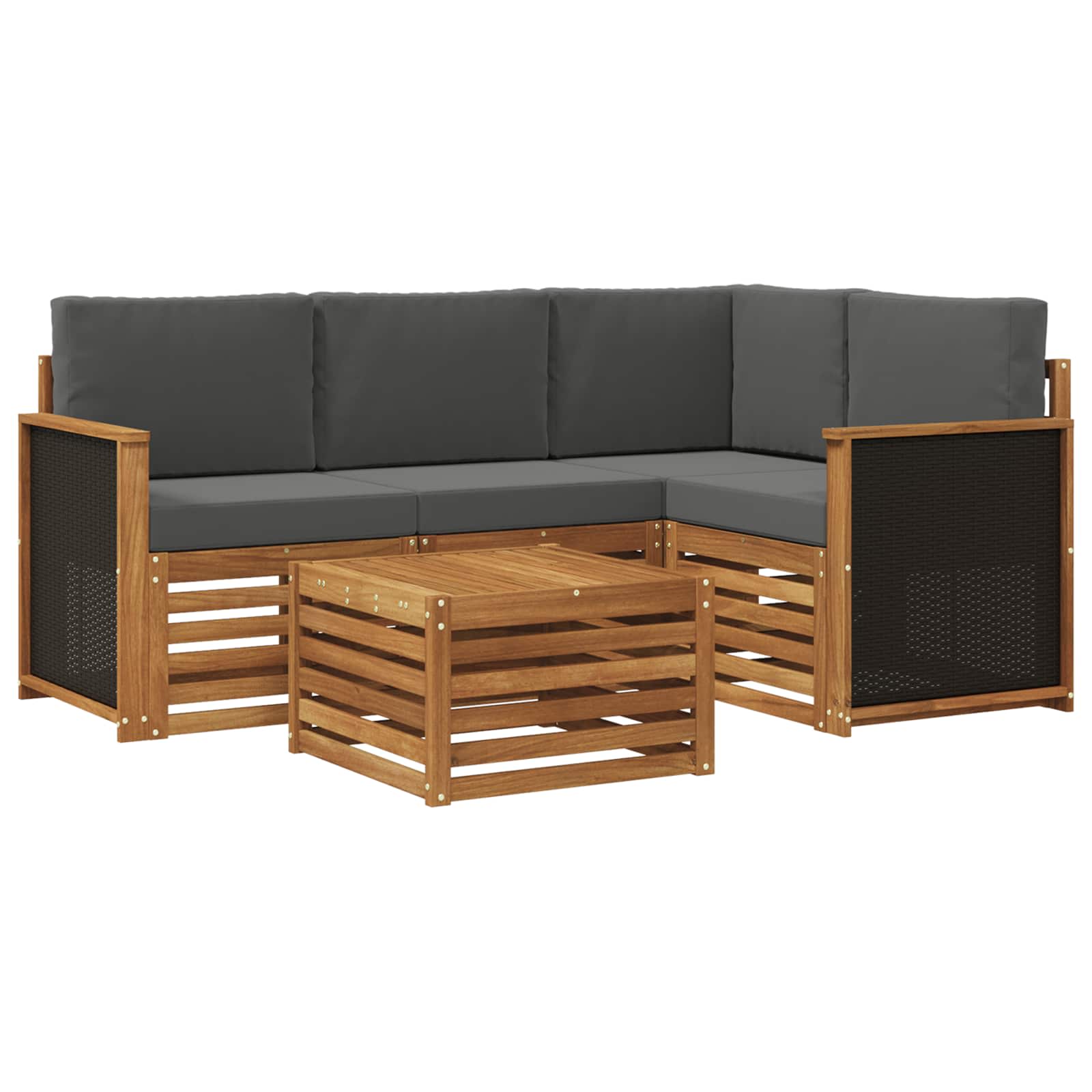 vidaXL Sofa-Sets 5 pcs Naturel Massief Acaciahout