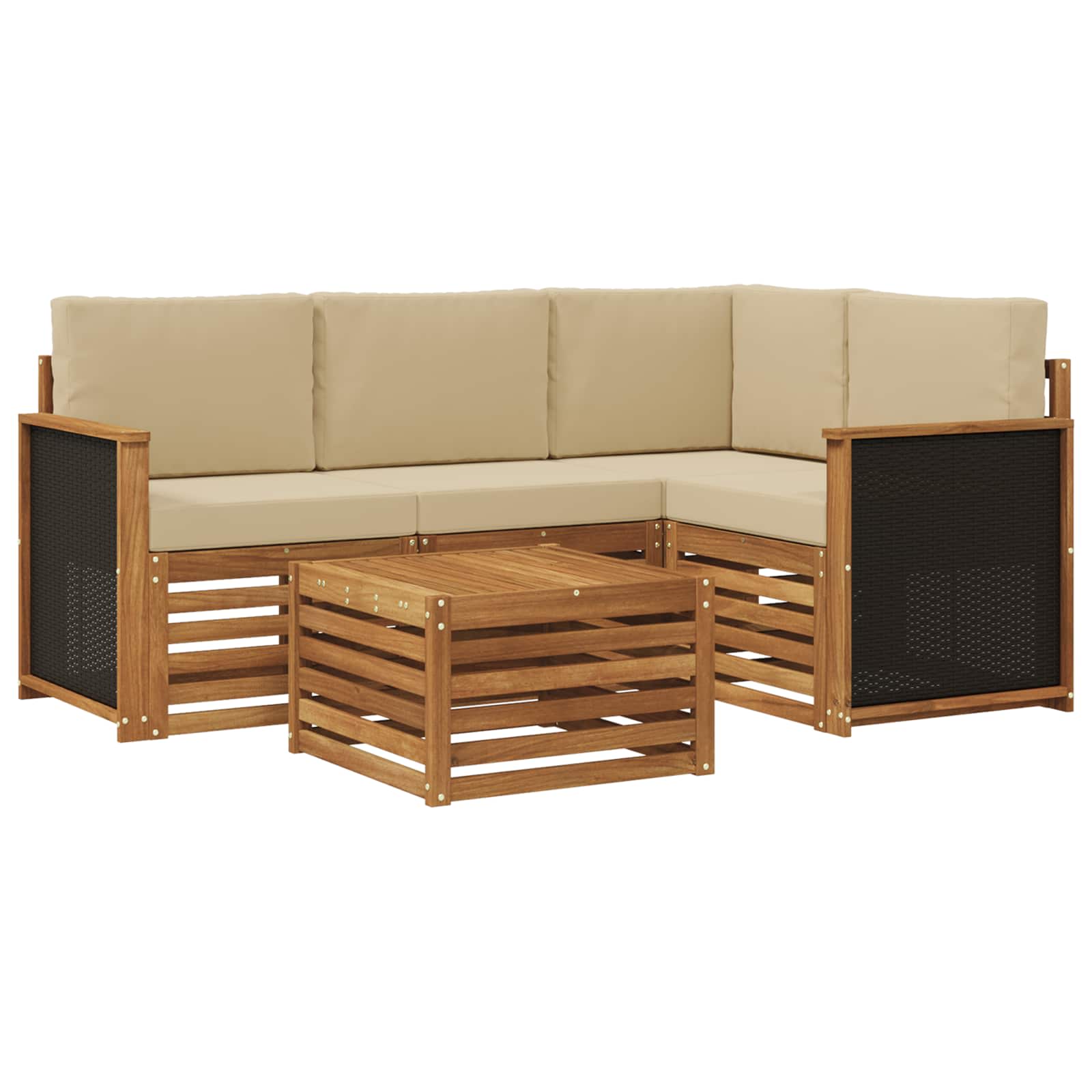vidaXL Sofa-Sets 5 pcs Naturel Massief Acaciahout