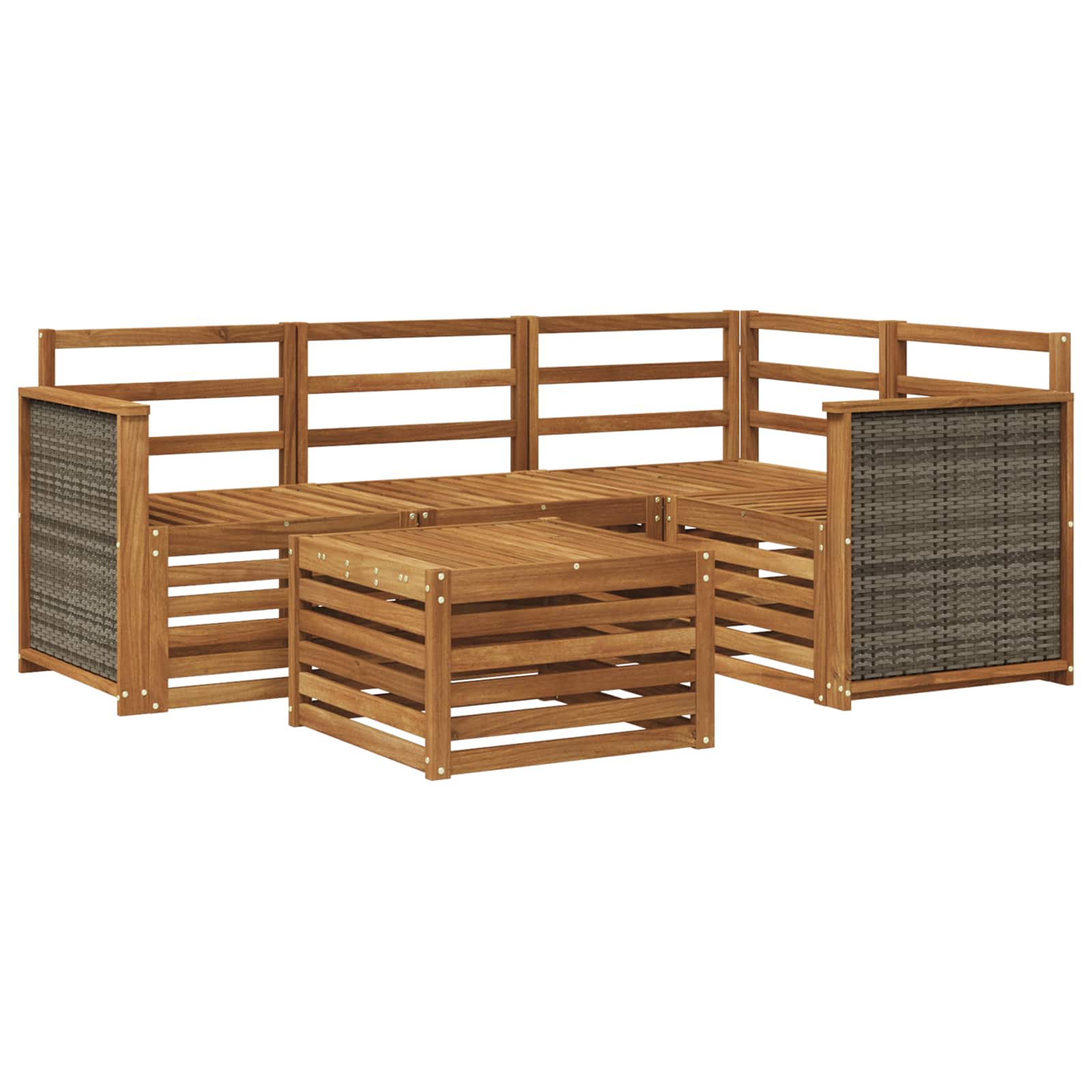 vidaXL Sofa-Sets 5 pcs Naturel Massief Acaciahout