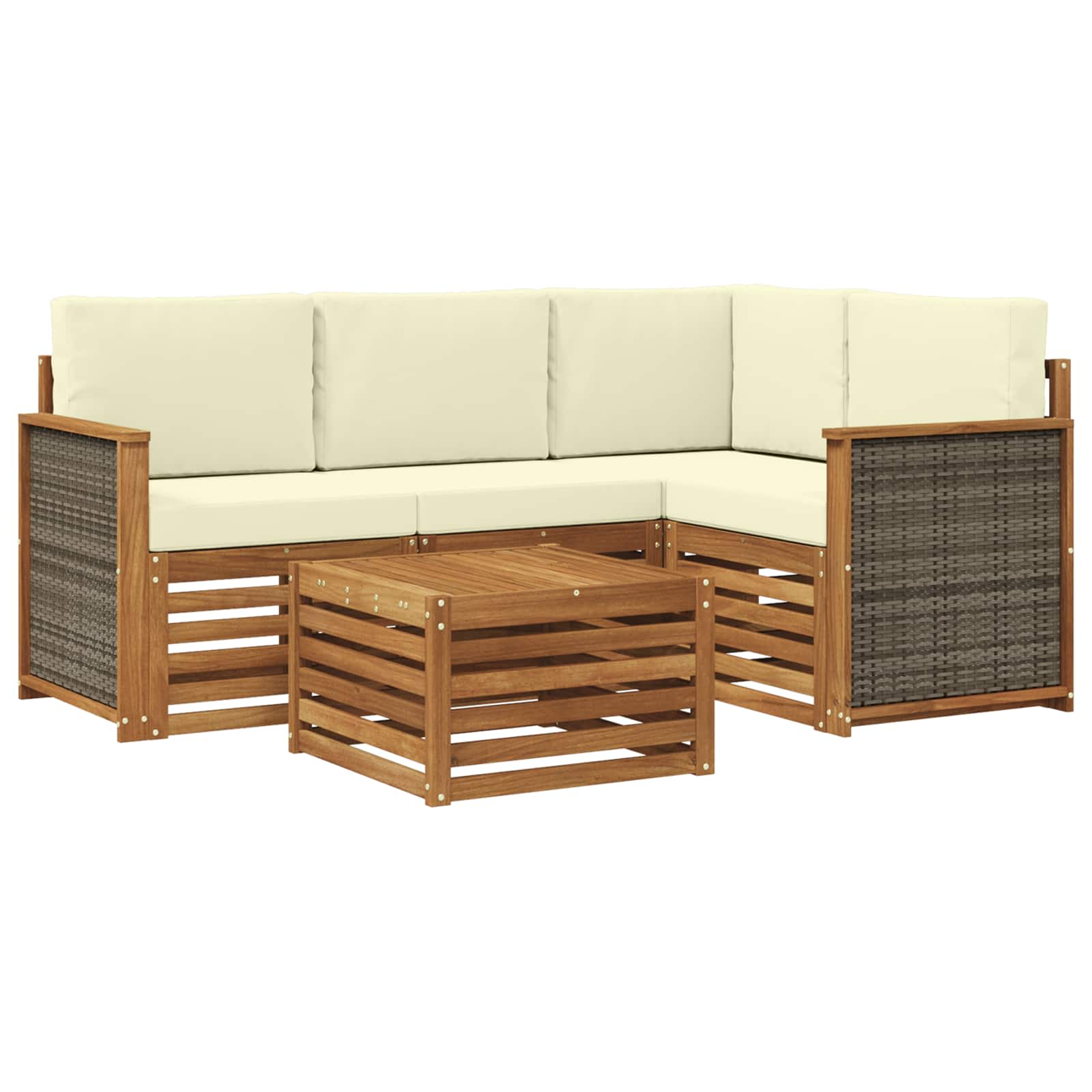 vidaXL Sofa-Sets 5 pcs Naturel Massief Acaciahout