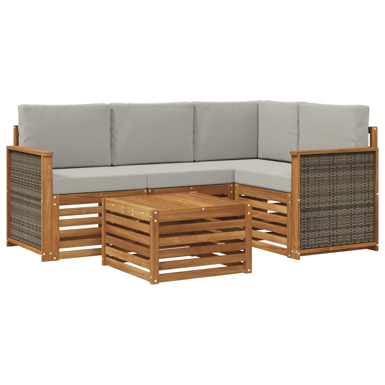 vidaXL Sofa-Sets 5 pcs Naturel Massief Acaciahout