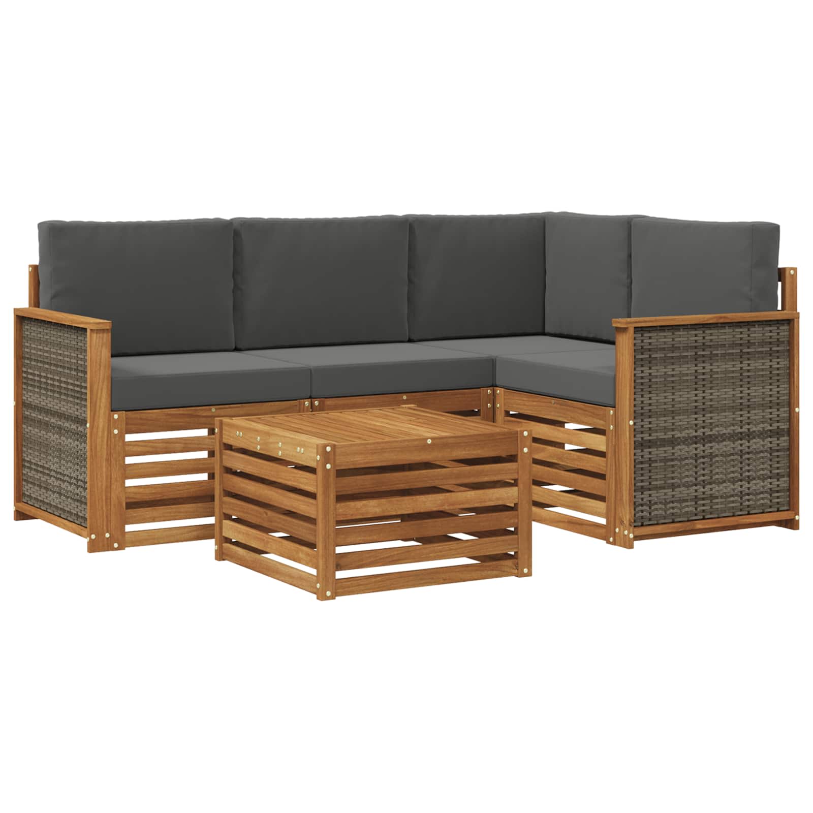 vidaXL Sofa-Sets 5 pcs Naturel Massief Acaciahout
