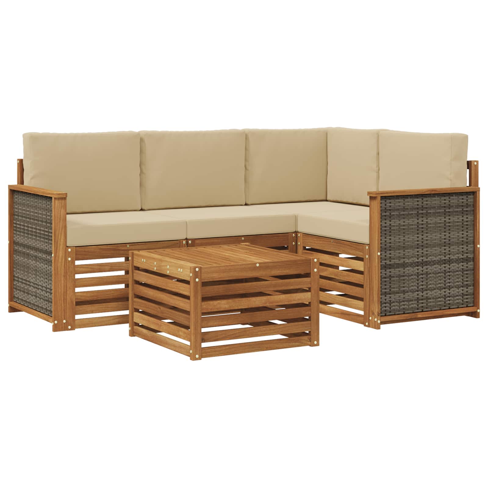 vidaXL Sofa-Sets 5 pcs Naturel Massief Acaciahout