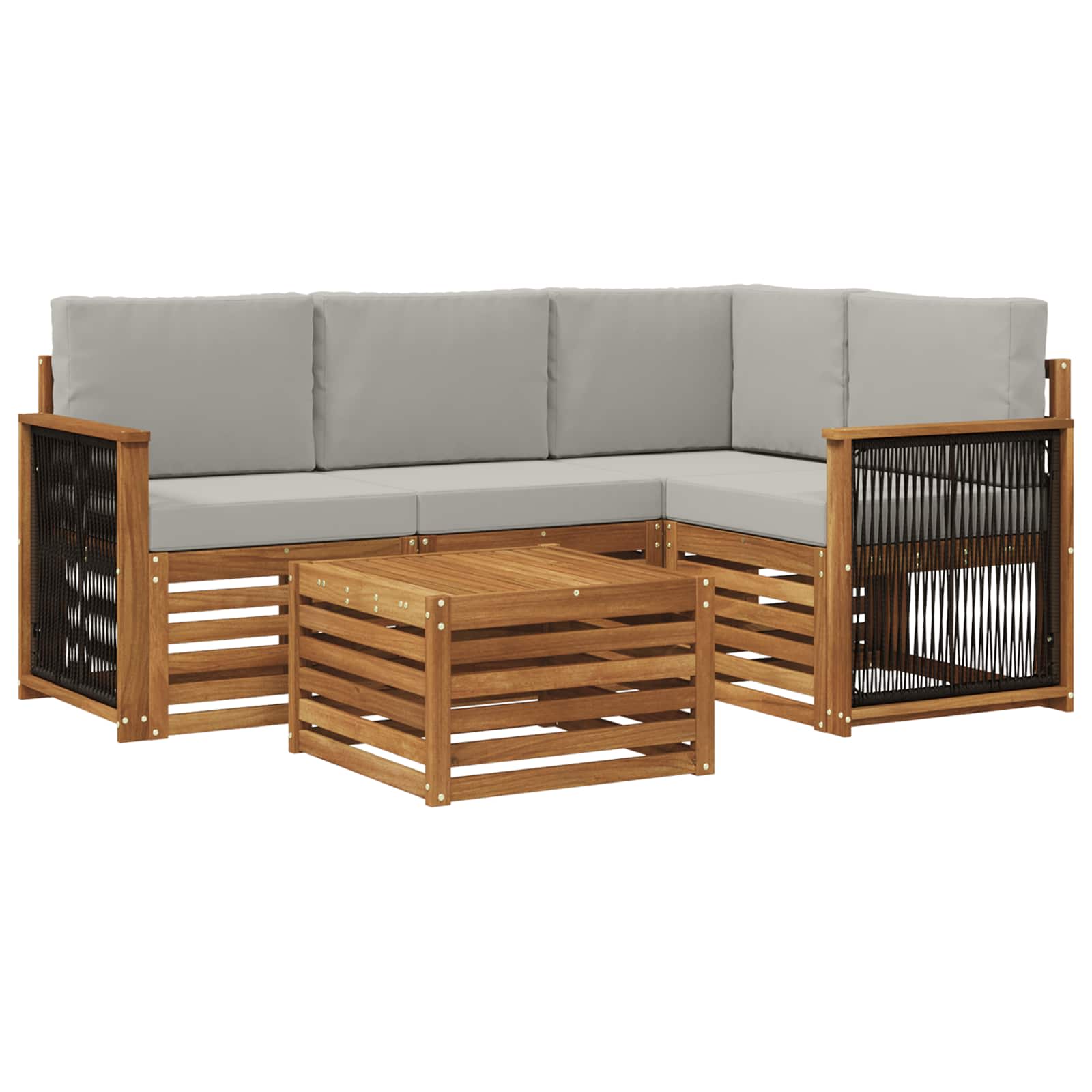 vidaXL Sofa-Sets 5 pcs Naturel Massief Acaciahout