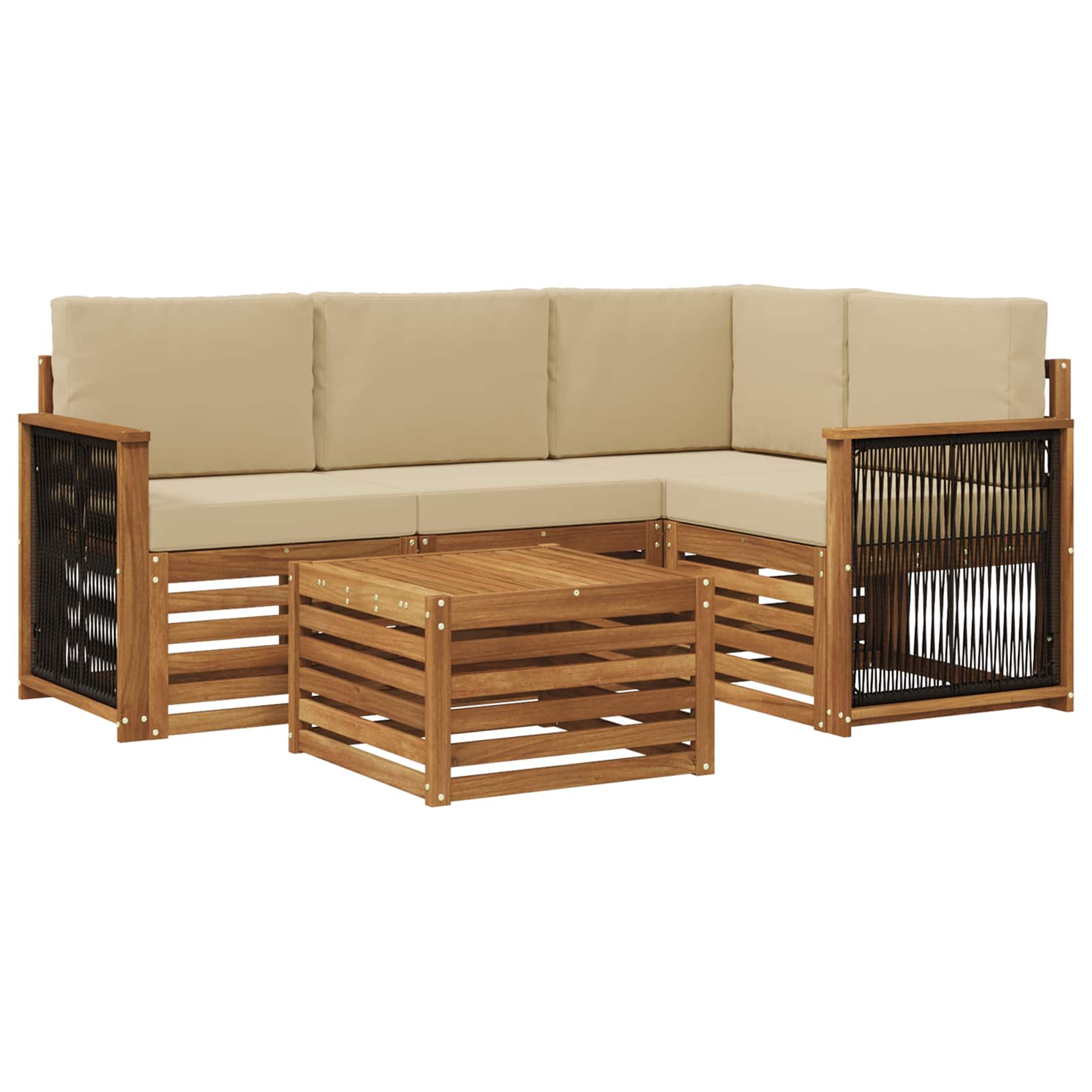 vidaXL Sofa-Sets 5 pcs Naturel Massief Acaciahout