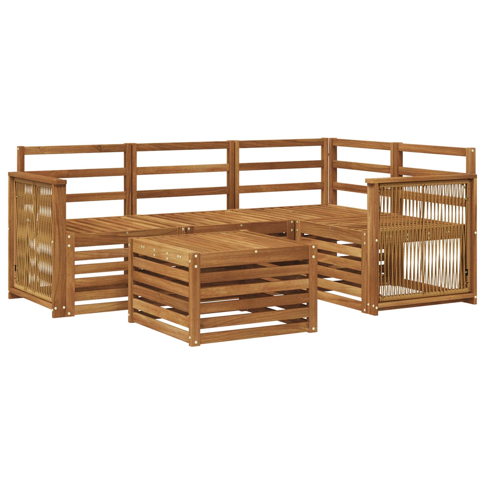 vidaXL Sofa-Sets 5 pcs Naturel Massief Acaciahout