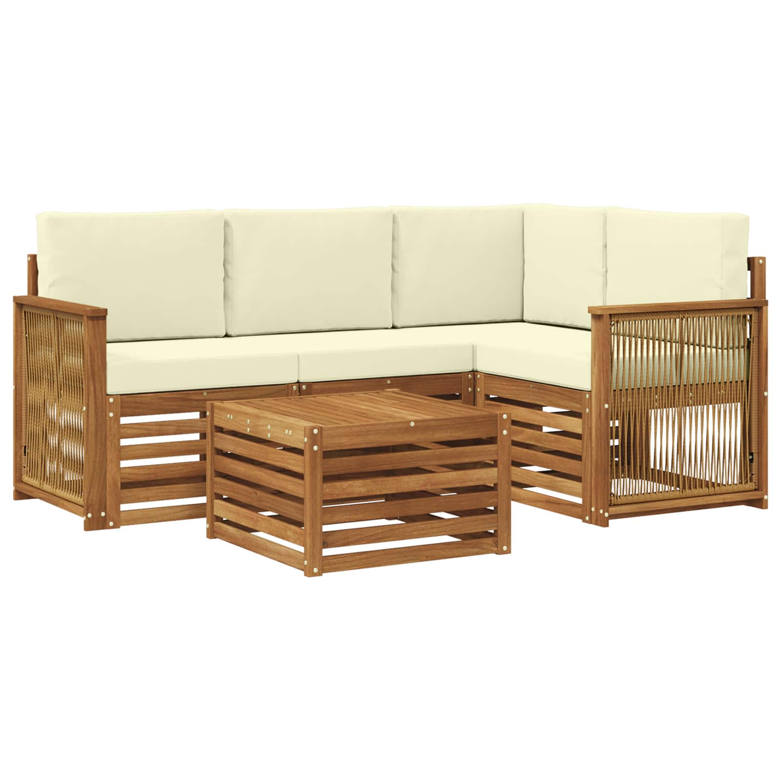 vidaXL Sofa-Sets 5 pcs Naturel Massief Acaciahout