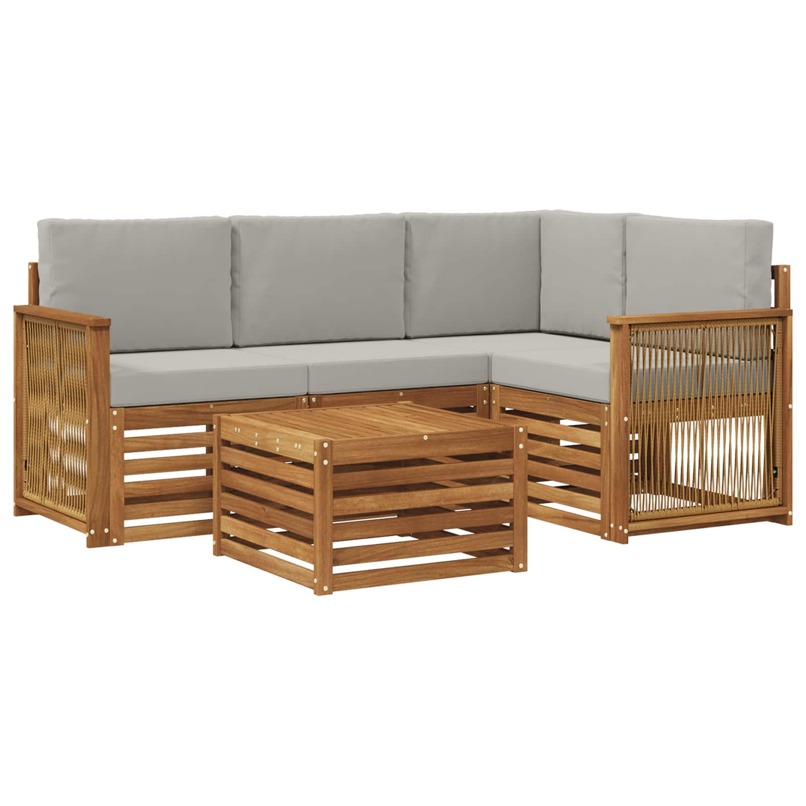 vidaXL Sofa-Sets 5 pcs Naturel Massief Acaciahout
