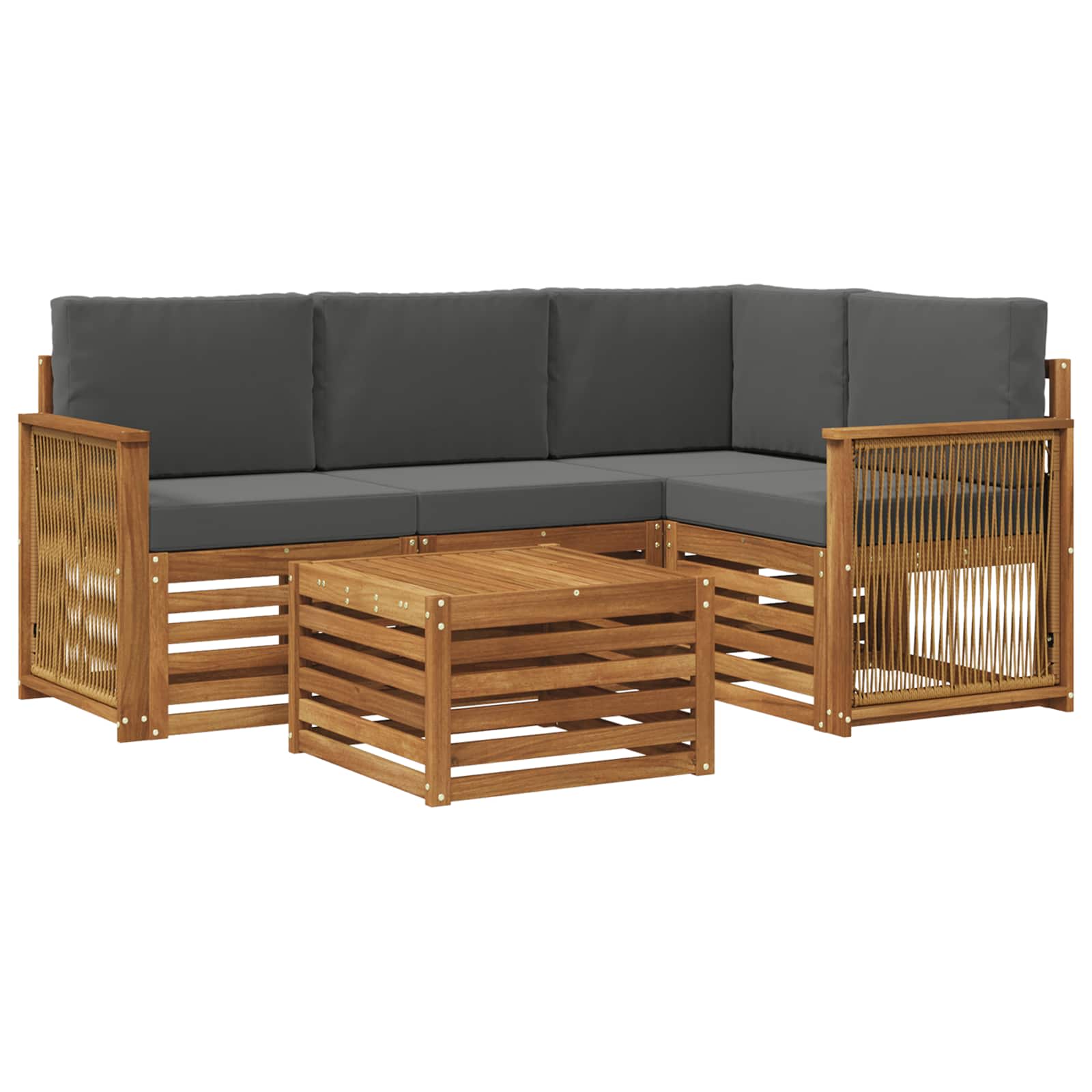 vidaXL Sofa-Sets 5 pcs Naturel Massief Acaciahout