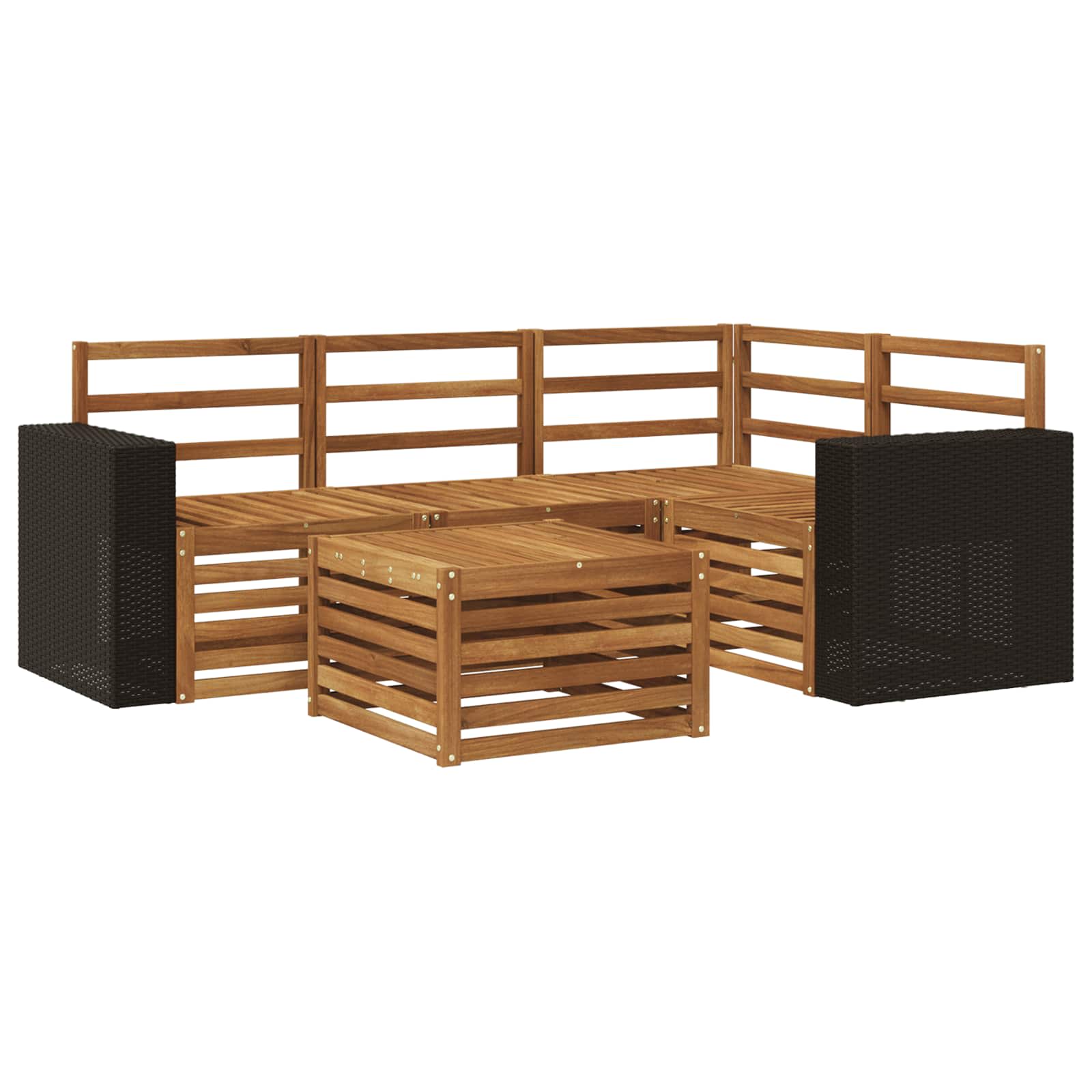 vidaXL Sofa-Sets 5 pcs Naturel Massief Acaciahout