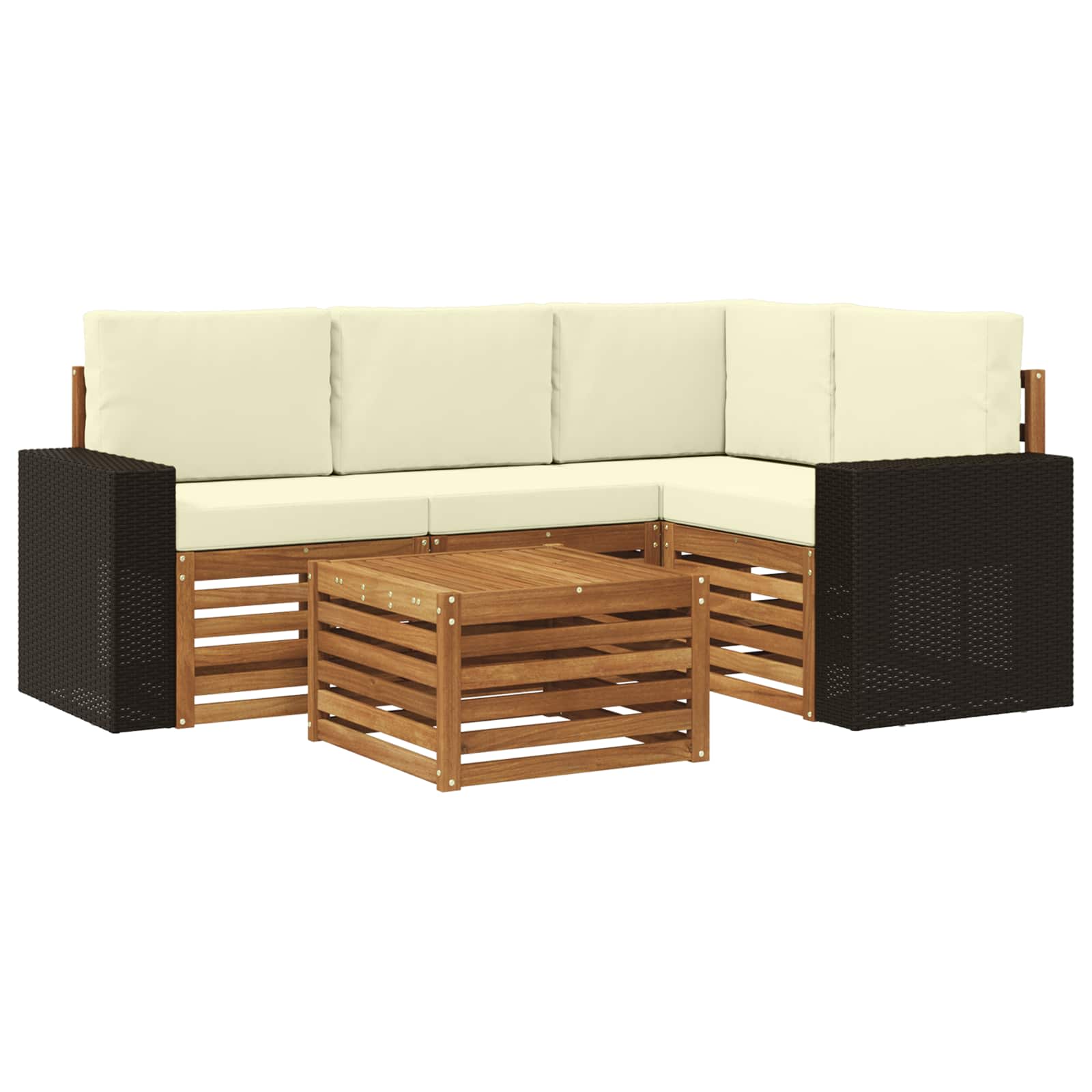 vidaXL Sofa-Sets 5 pcs Naturel Massief Acaciahout
