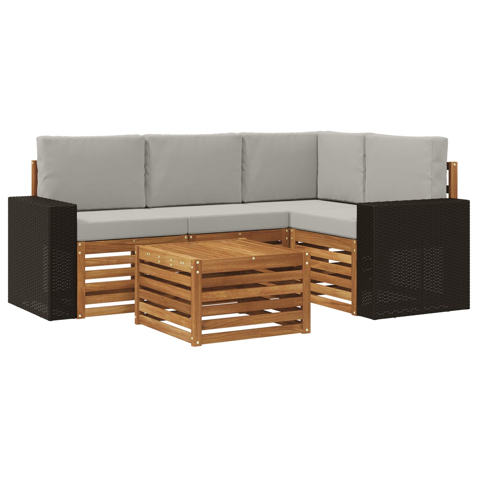 vidaXL Sofa-Sets 5 pcs Naturel Massief Acaciahout