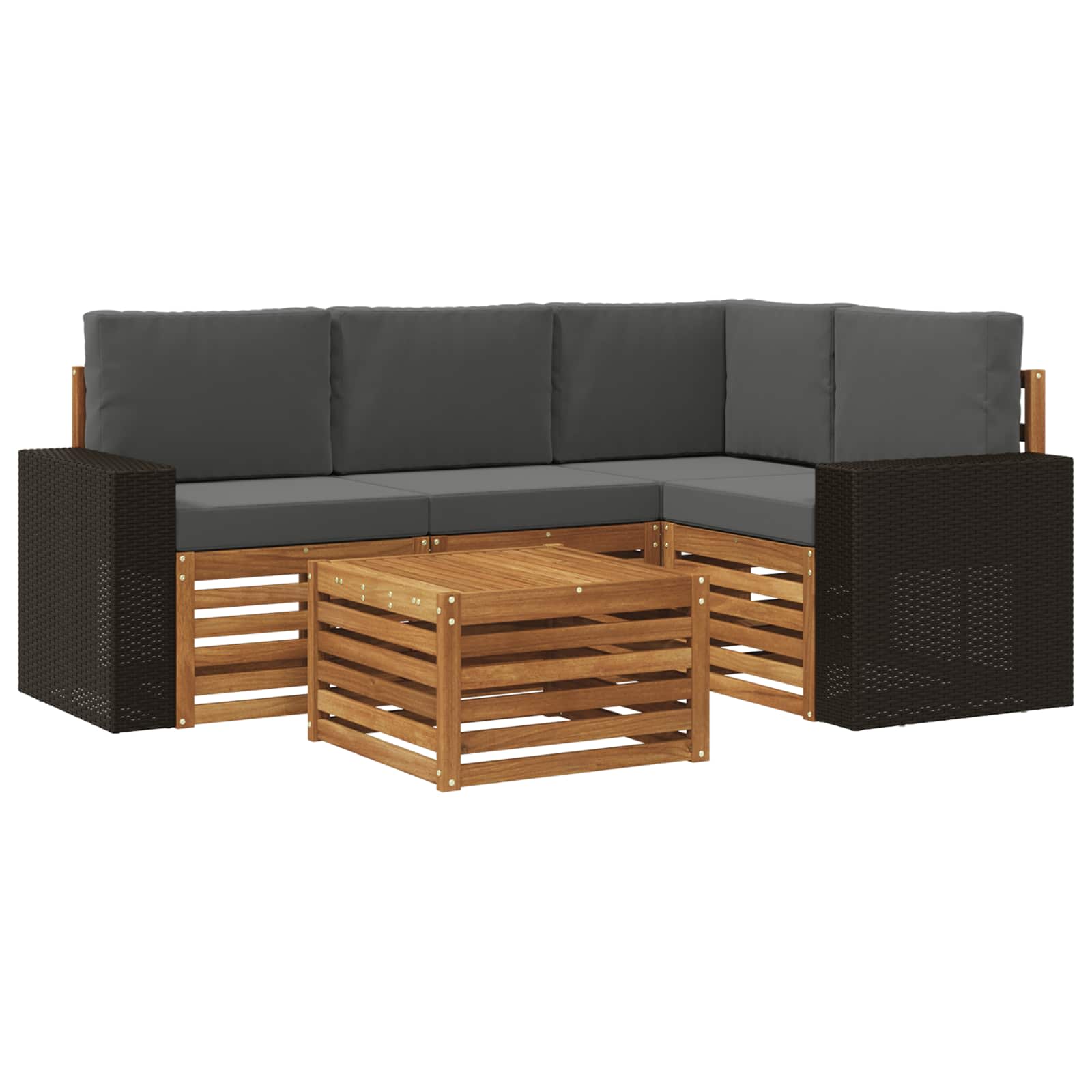 vidaXL Sofa-Sets 5 pcs Naturel Massief Acaciahout