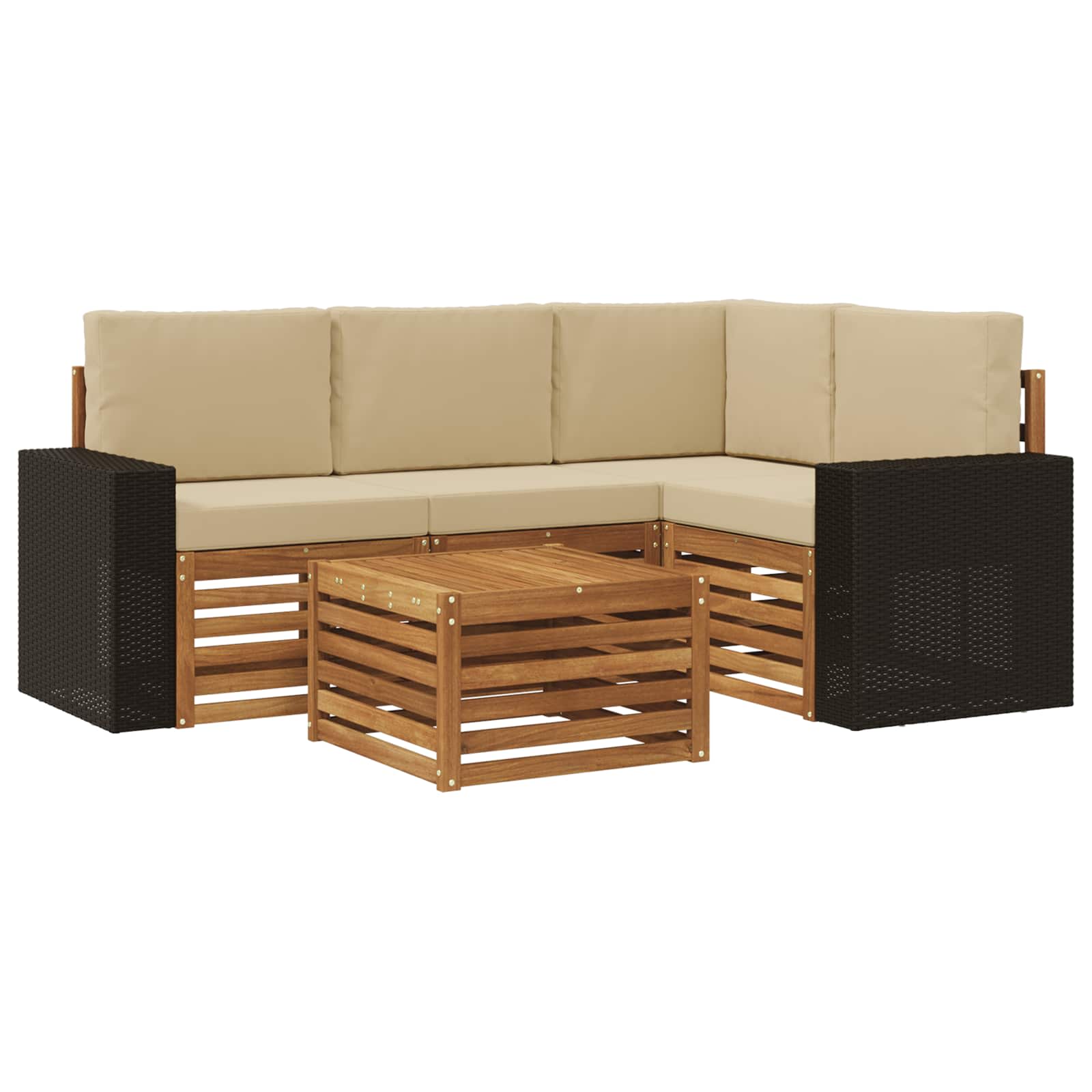 vidaXL Sofa-Sets 5 pcs Naturel Massief Acaciahout