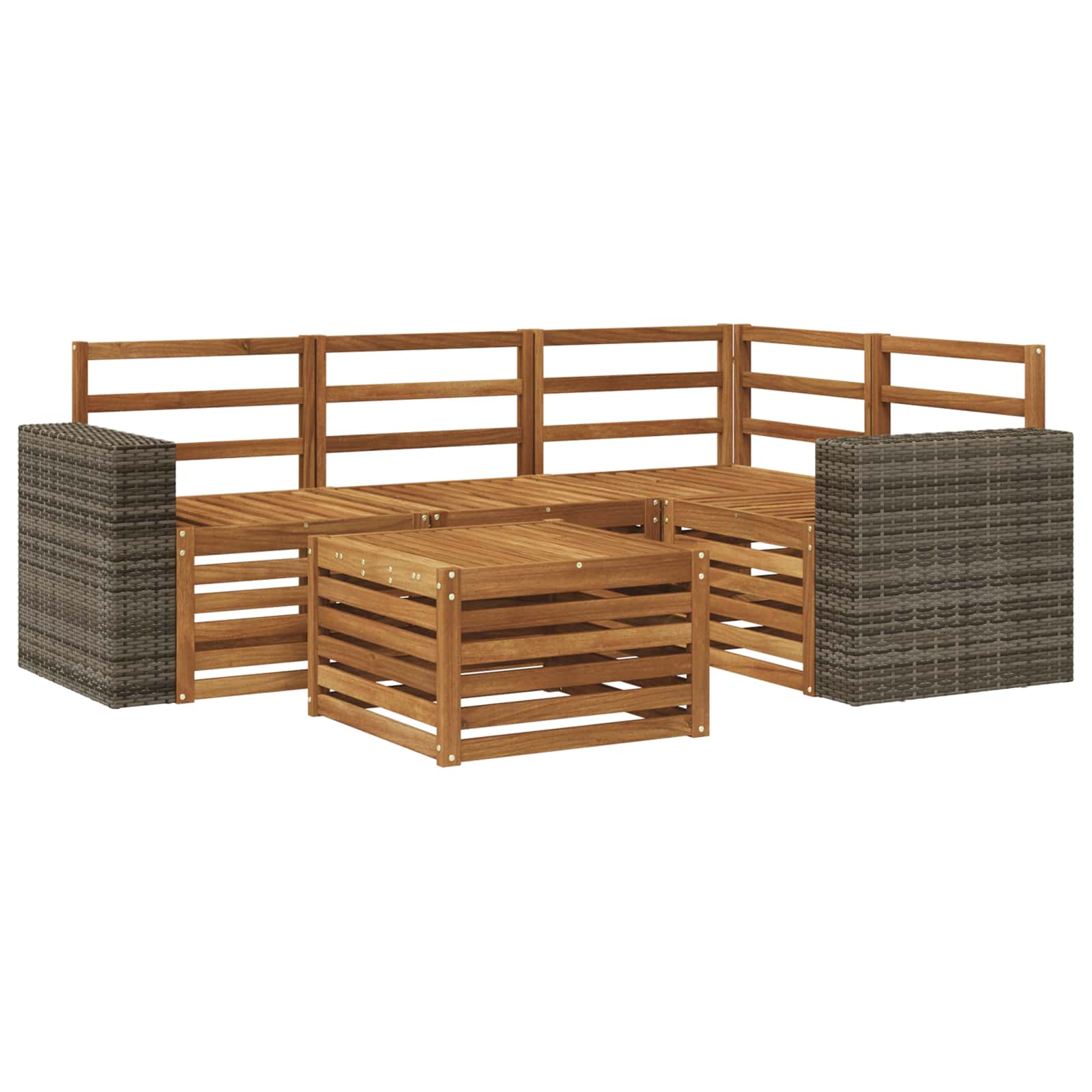 vidaXL Sofa-Sets 5 pcs Naturel Massief Acaciahout
