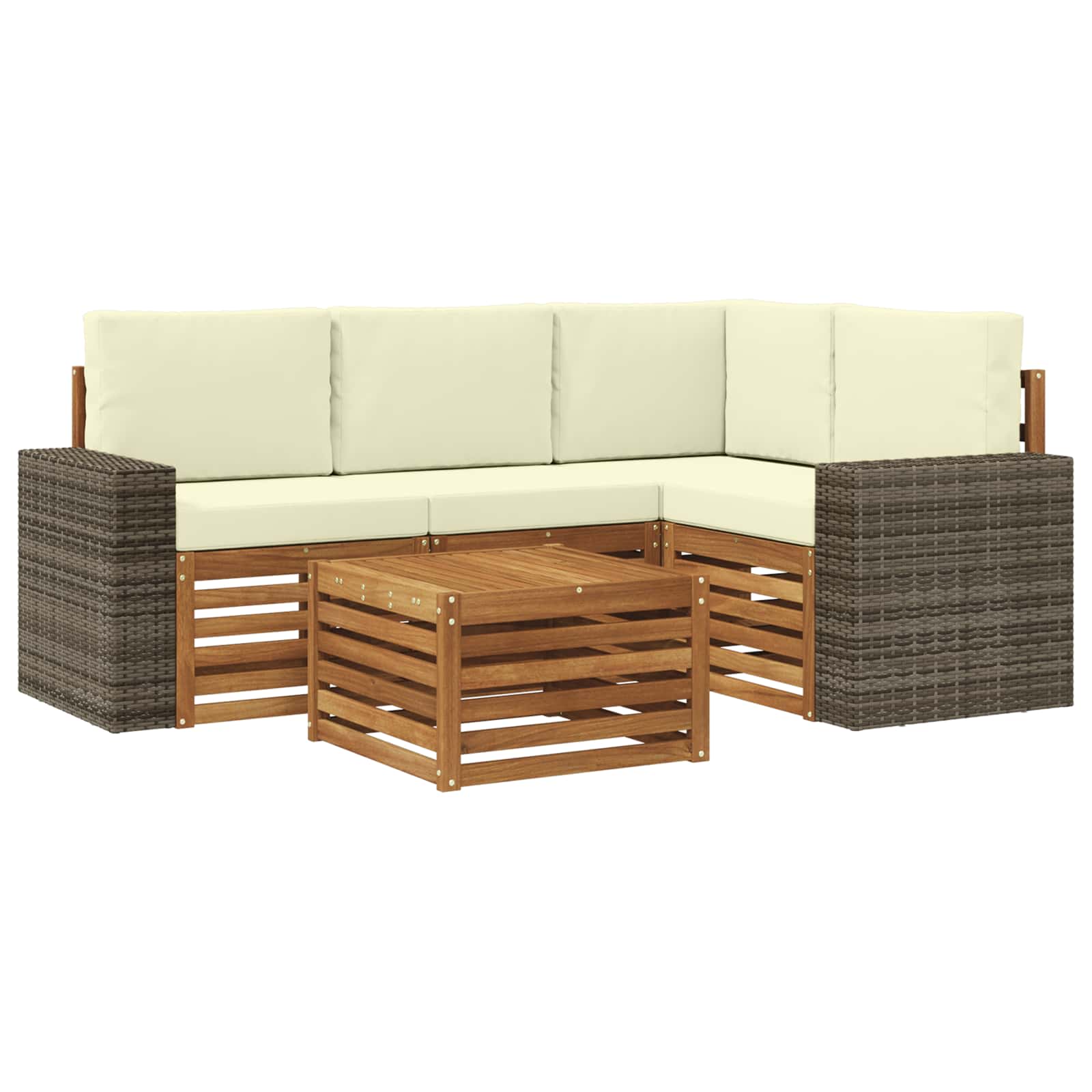 vidaXL Sofa-Sets 5 pcs Naturel Massief Acaciahout