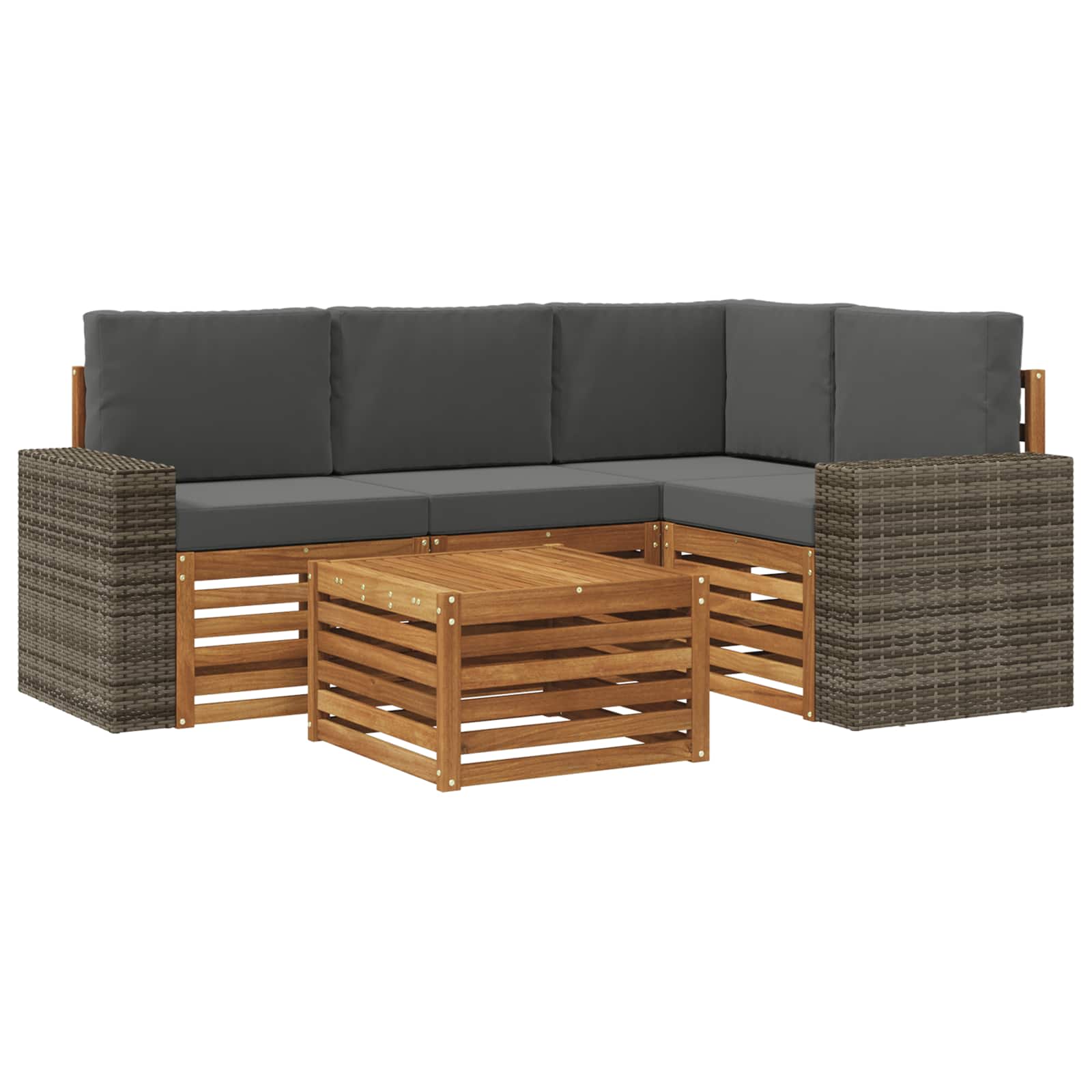 vidaXL Sofa-Sets 5 pcs Naturel Massief Acaciahout