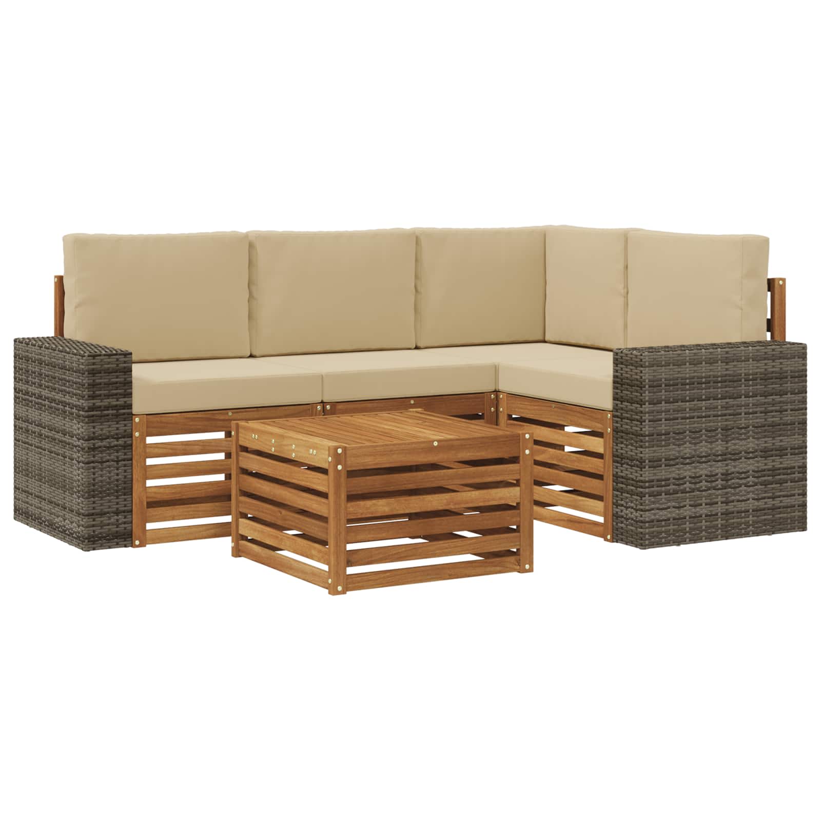 vidaXL Sofa-Sets 5 pcs Naturel Massief Acaciahout