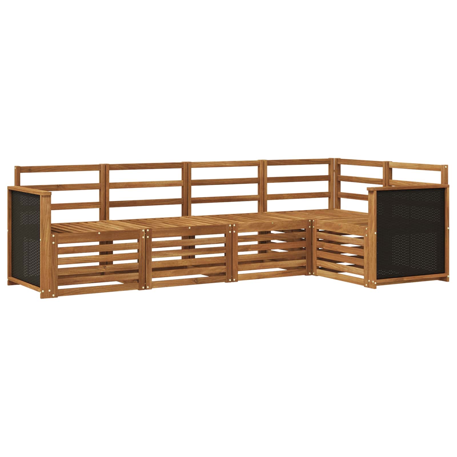 vidaXL Sofa-Sets 5 pcs Naturel Massief Acaciahout
