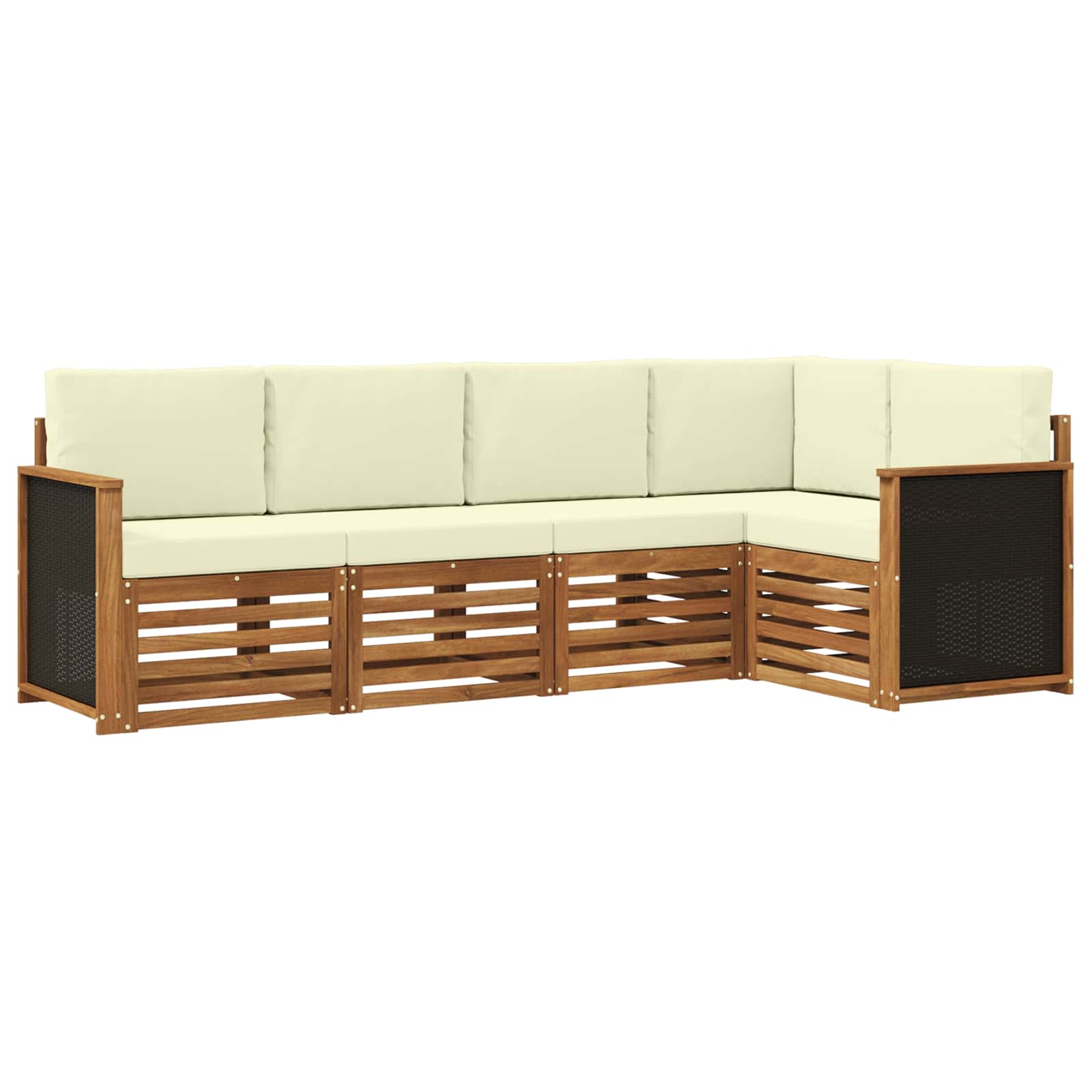 vidaXL Sofa-Sets 5 pcs Naturel Massief Acaciahout