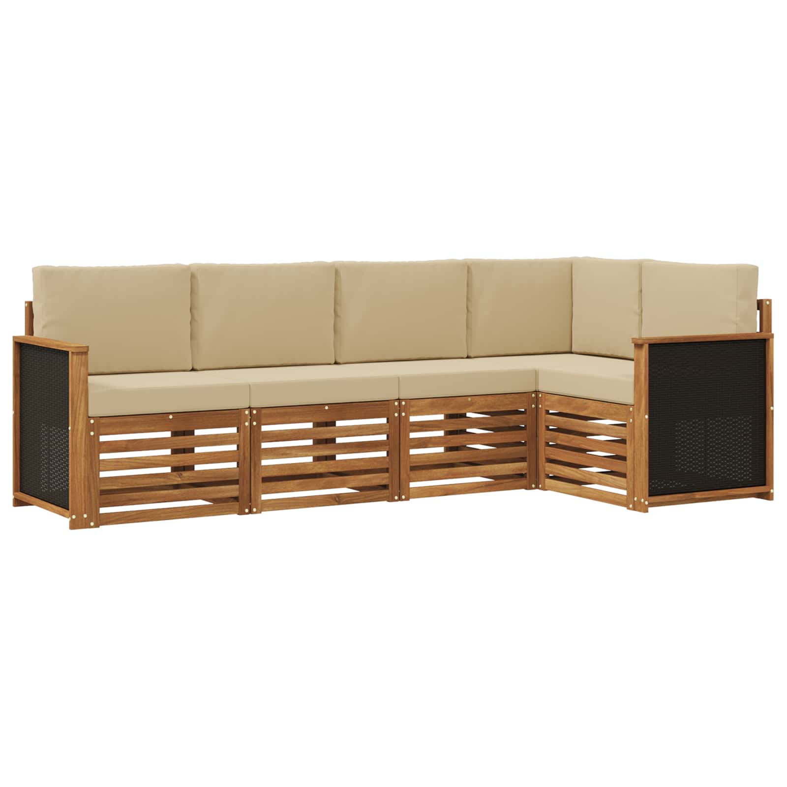 vidaXL Sofa-Sets 5 pcs Naturel Massief Acaciahout