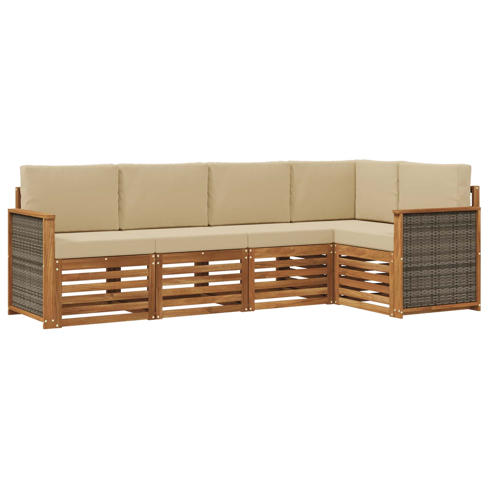 vidaXL Sofa-Sets 5 pcs Naturel Massief Acaciahout