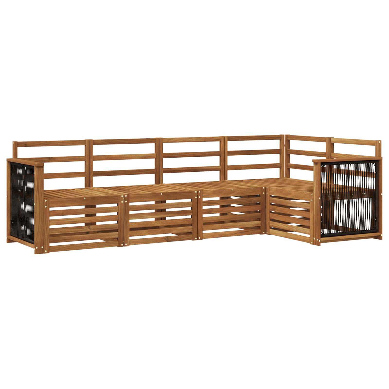 vidaXL Sofa-Sets 5 pcs Naturel Massief Acaciahout