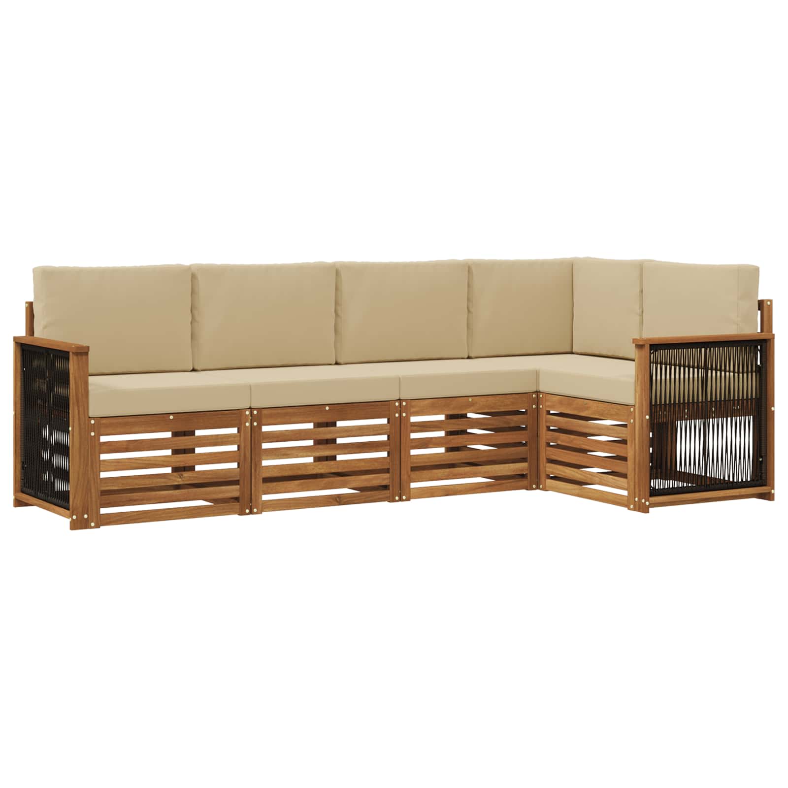 vidaXL Sofa-Sets 5 pcs Naturel Massief Acaciahout