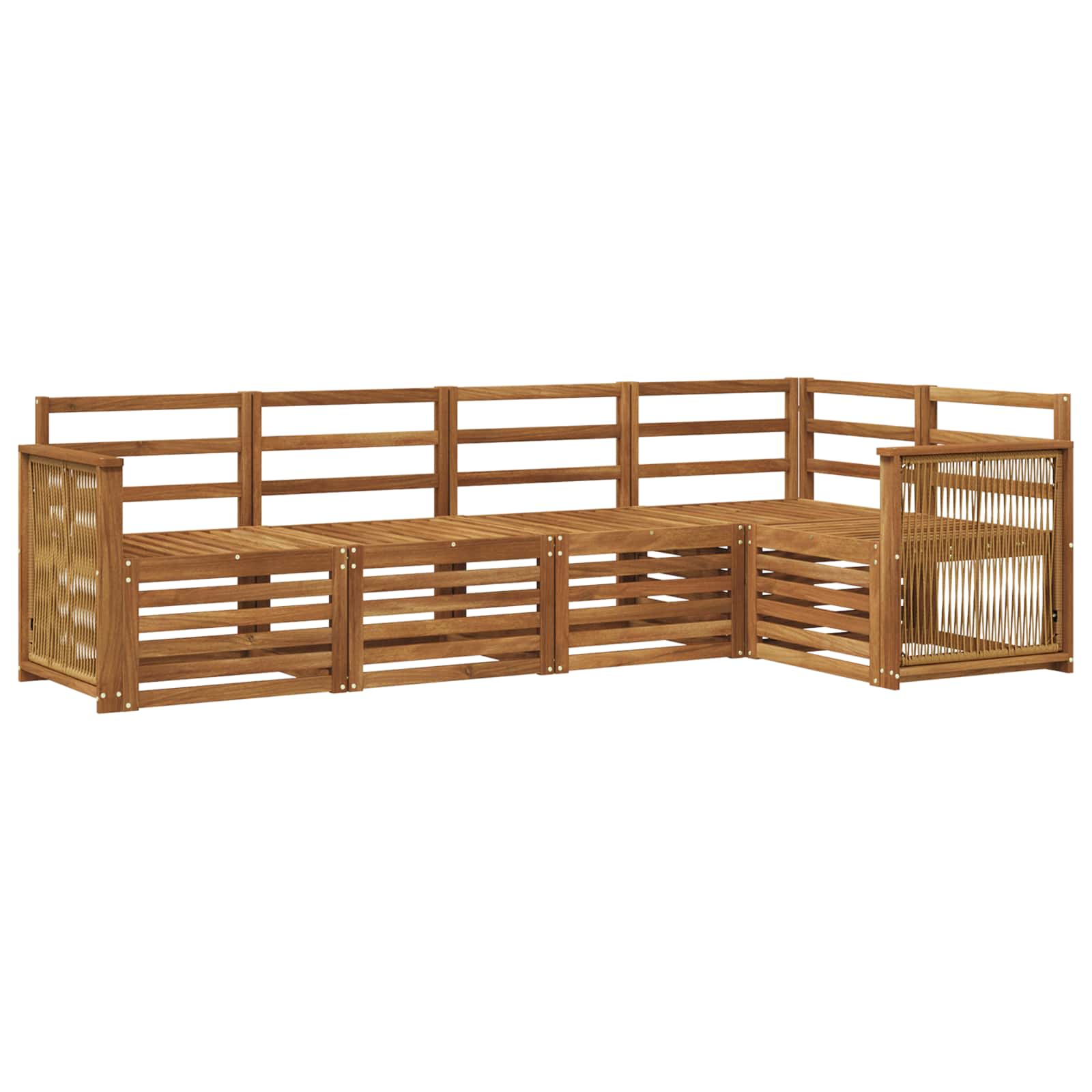 vidaXL Sofa-Sets 5 pcs Naturel Massief Acaciahout